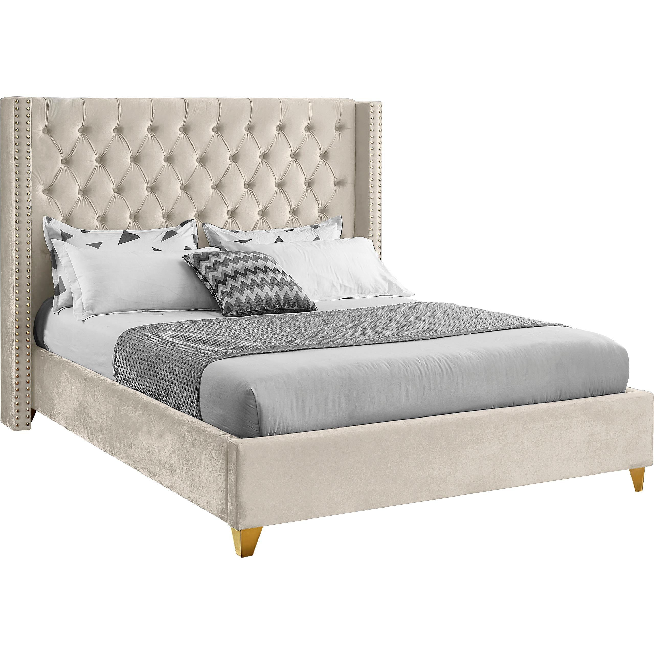 Meridian Barolo Cream Velvet Full Bed