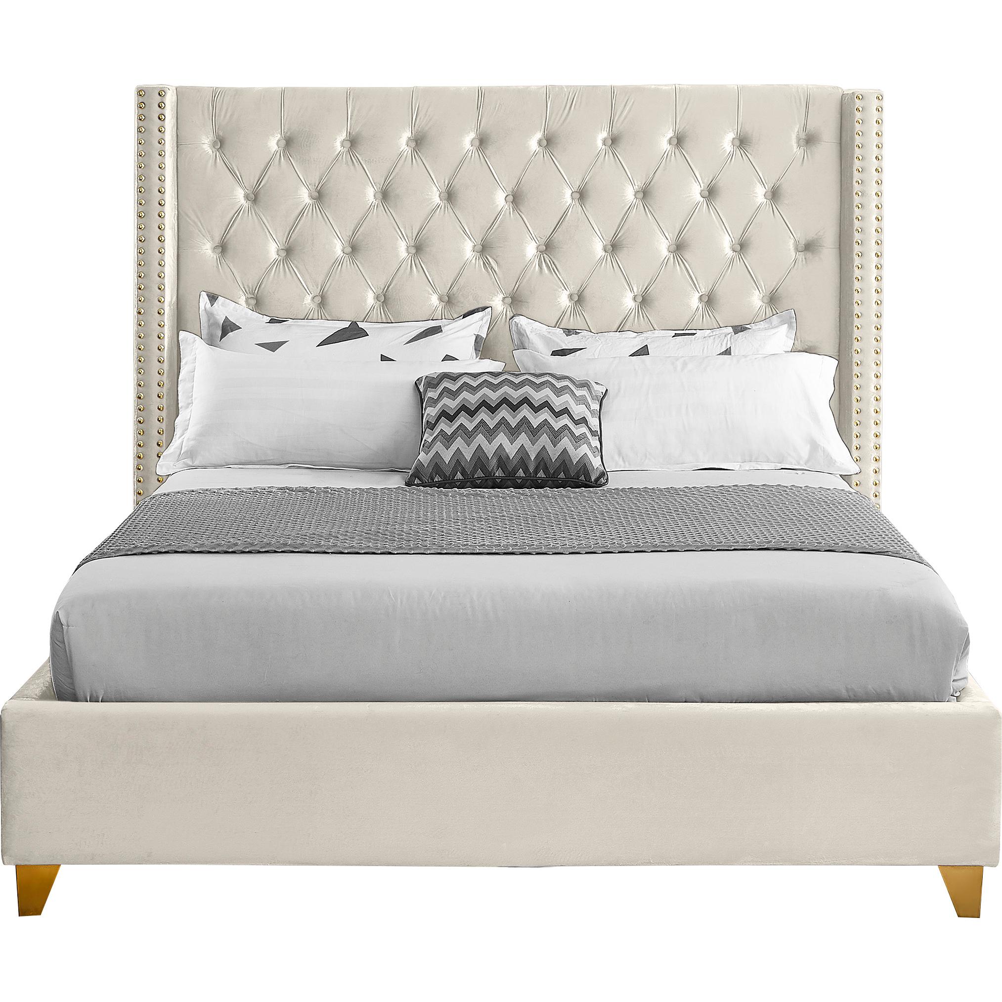 Meridian Barolo Cream Velvet Full Bed