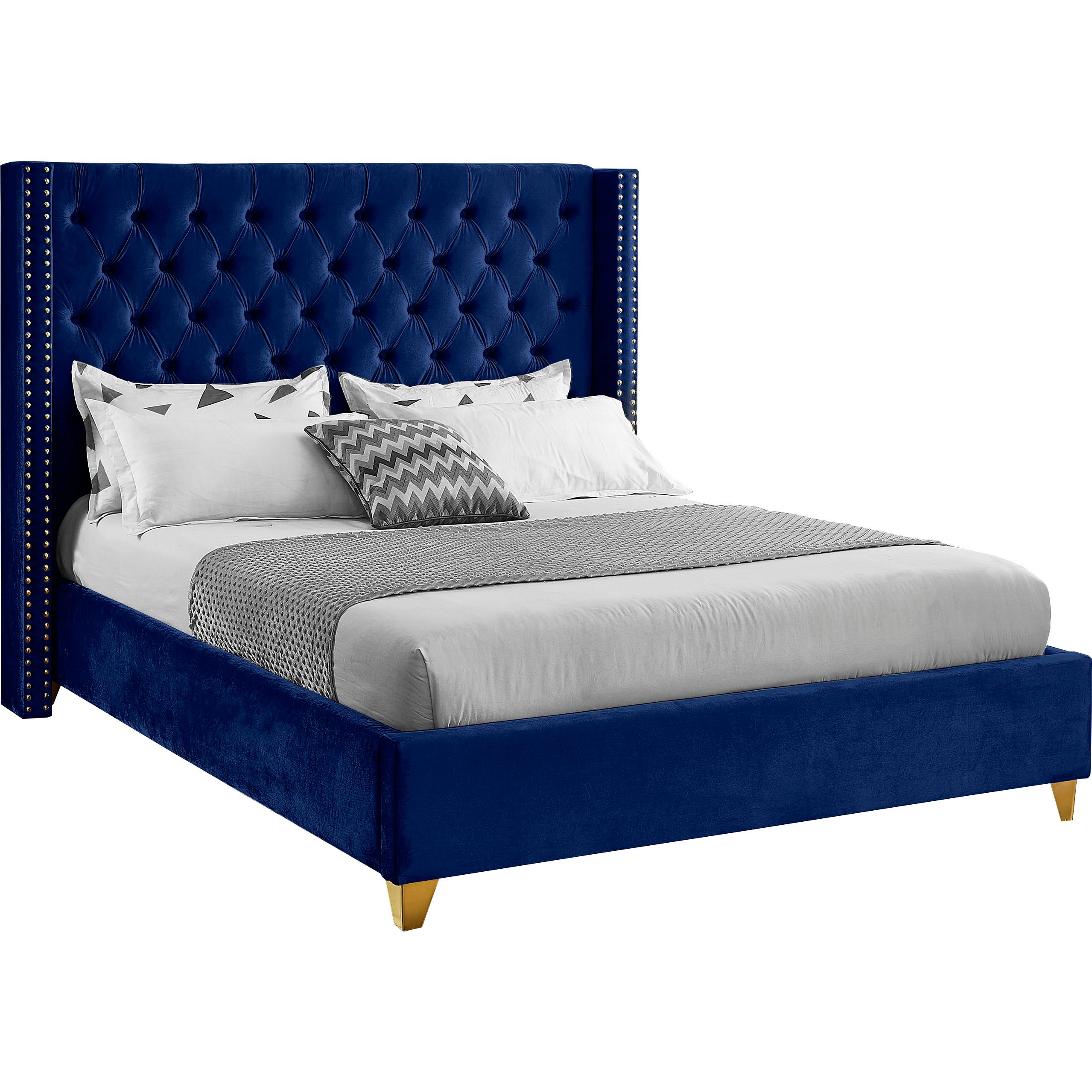 Meridian Barolo Navy Velvet Full Bed