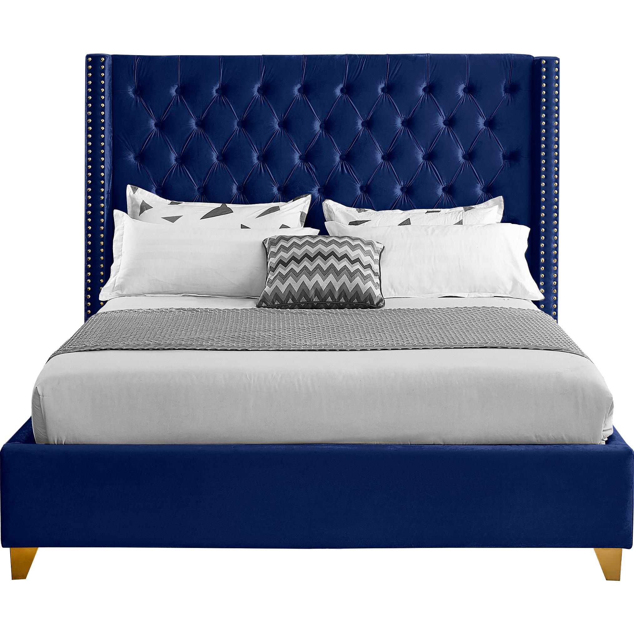 Meridian Barolo Navy Velvet Full Bed