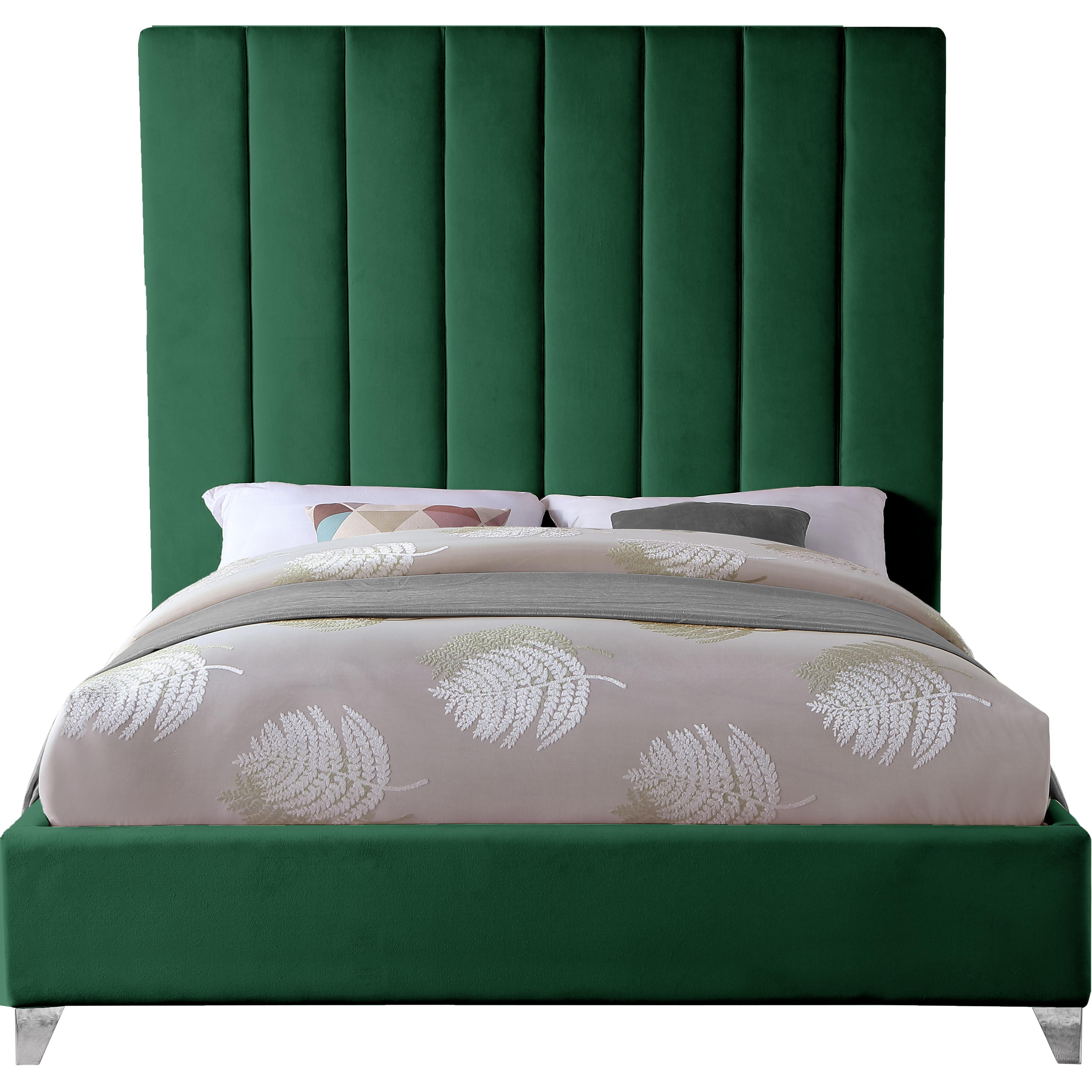 Meridian Via Green Velvet Full Bed