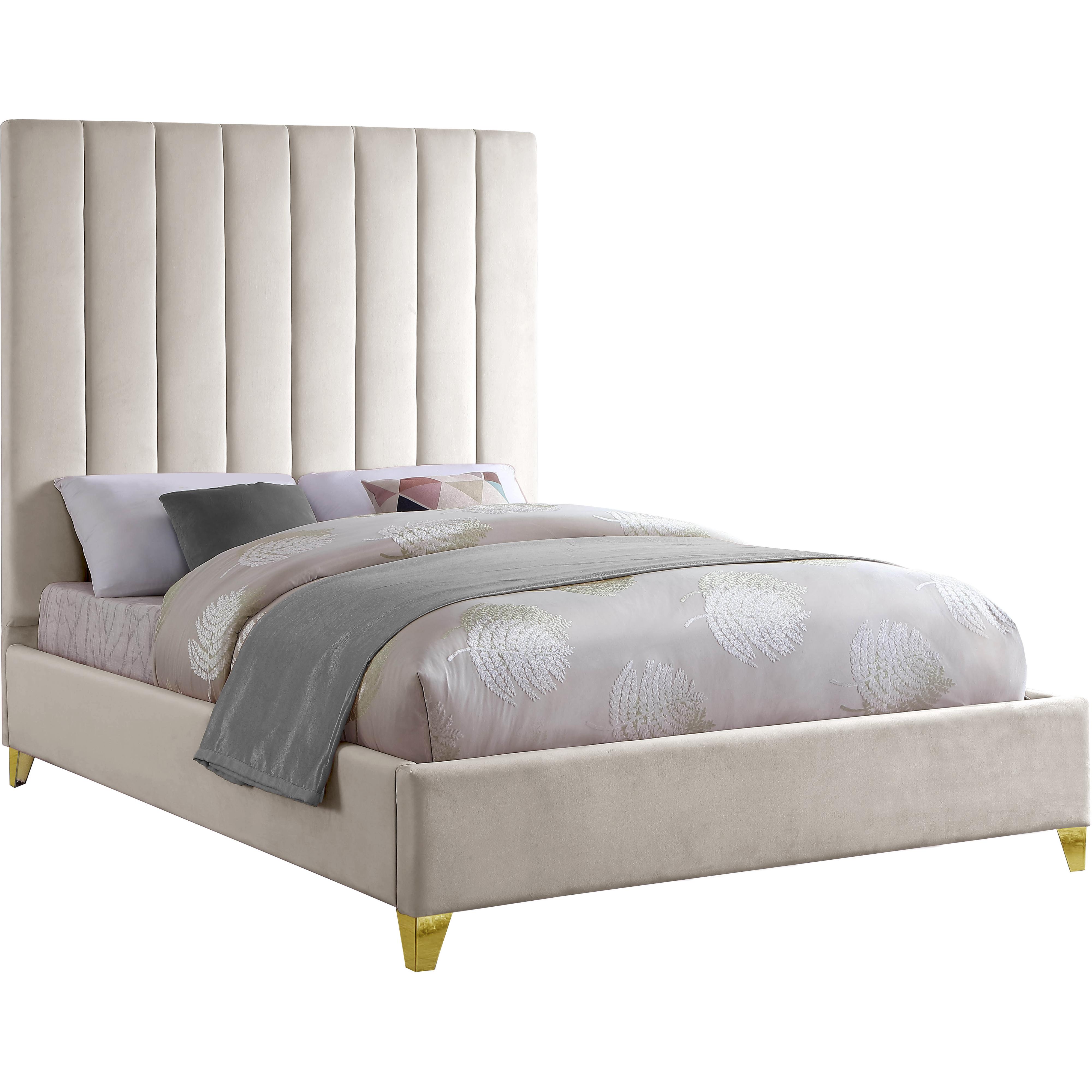 Meridian Via Cream Velvet King Bed