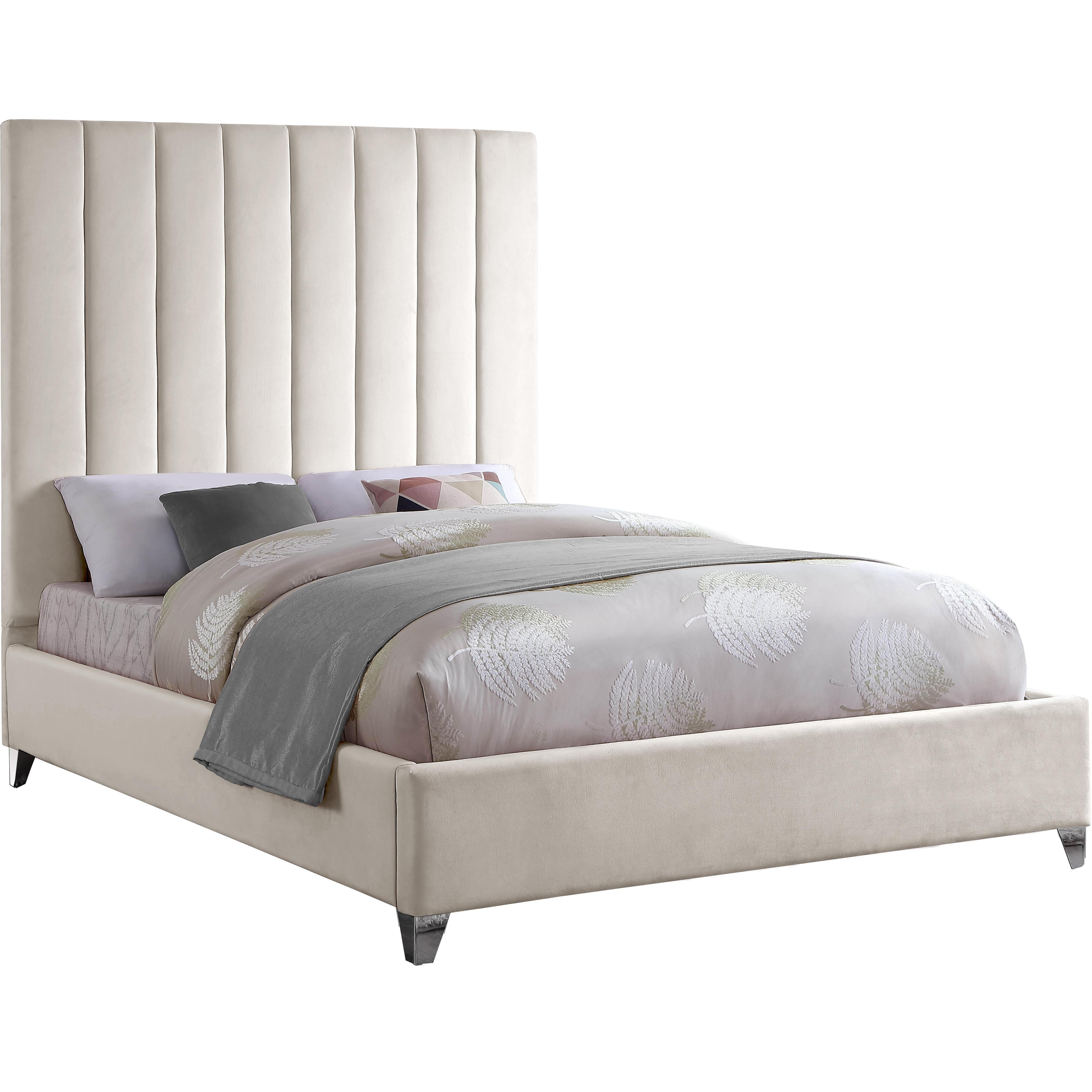 Meridian Via Cream Velvet King Bed