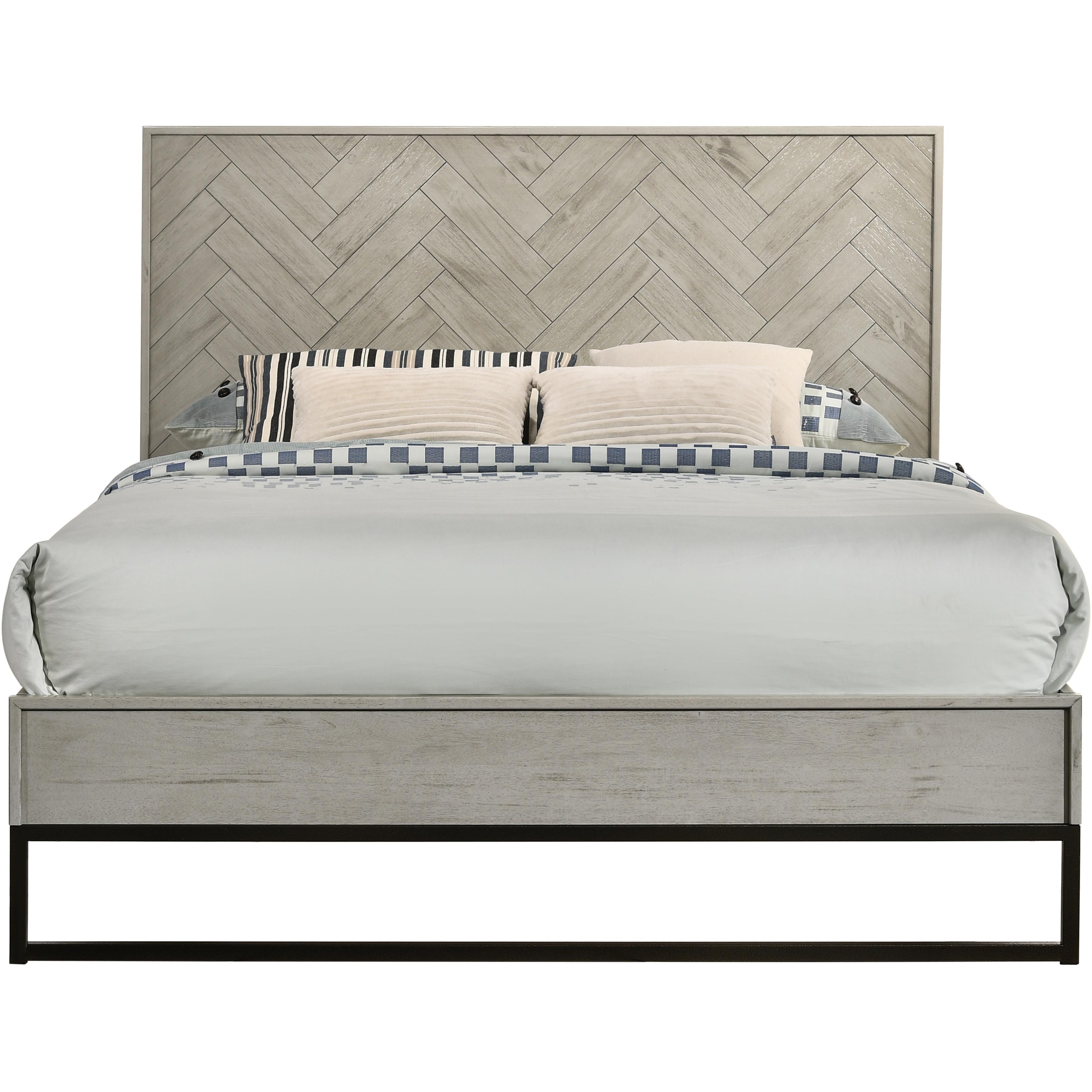 Meridian Weston Grey Stone King Bed (3 Boxes)