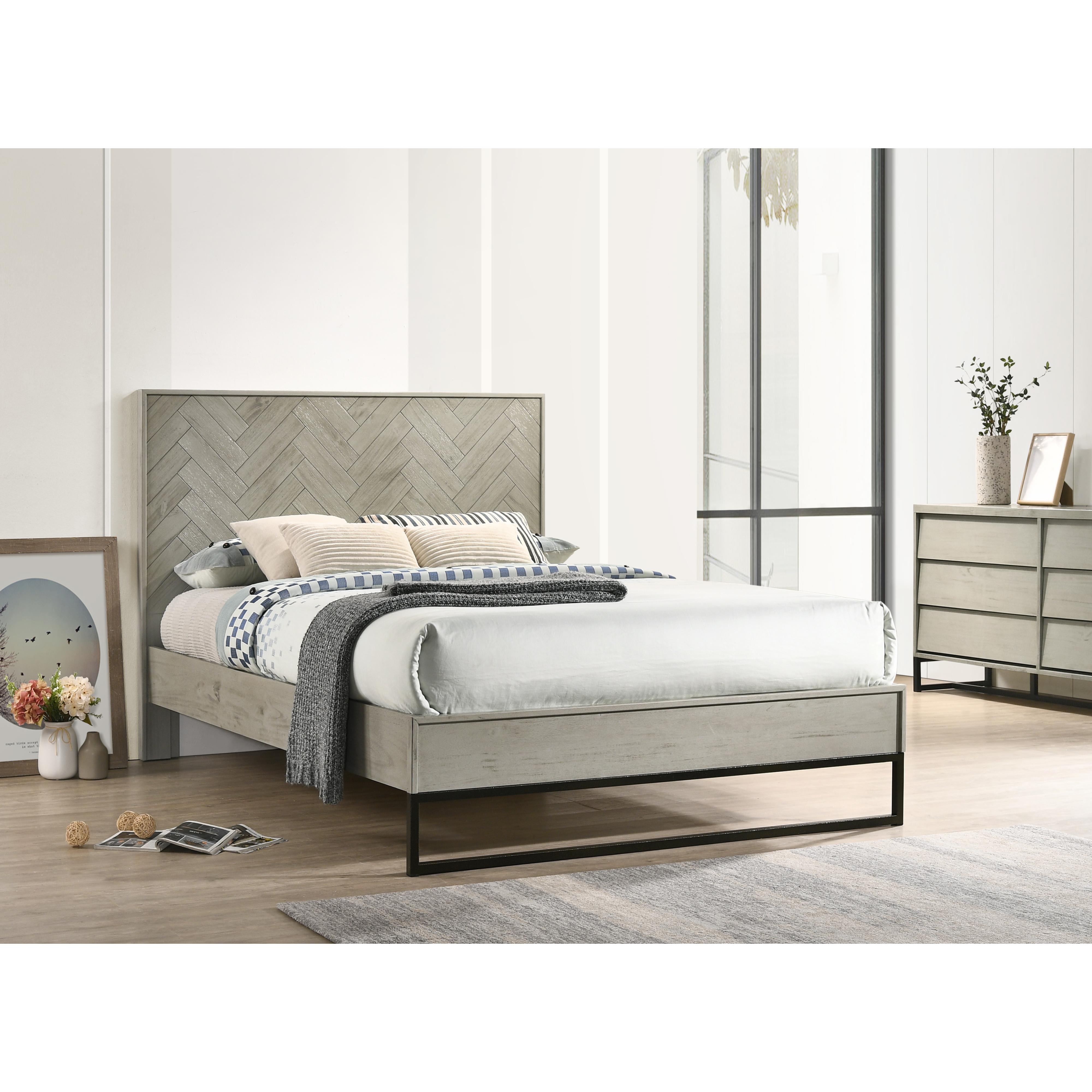 Meridian Weston Grey Stone King Bed (3 Boxes)