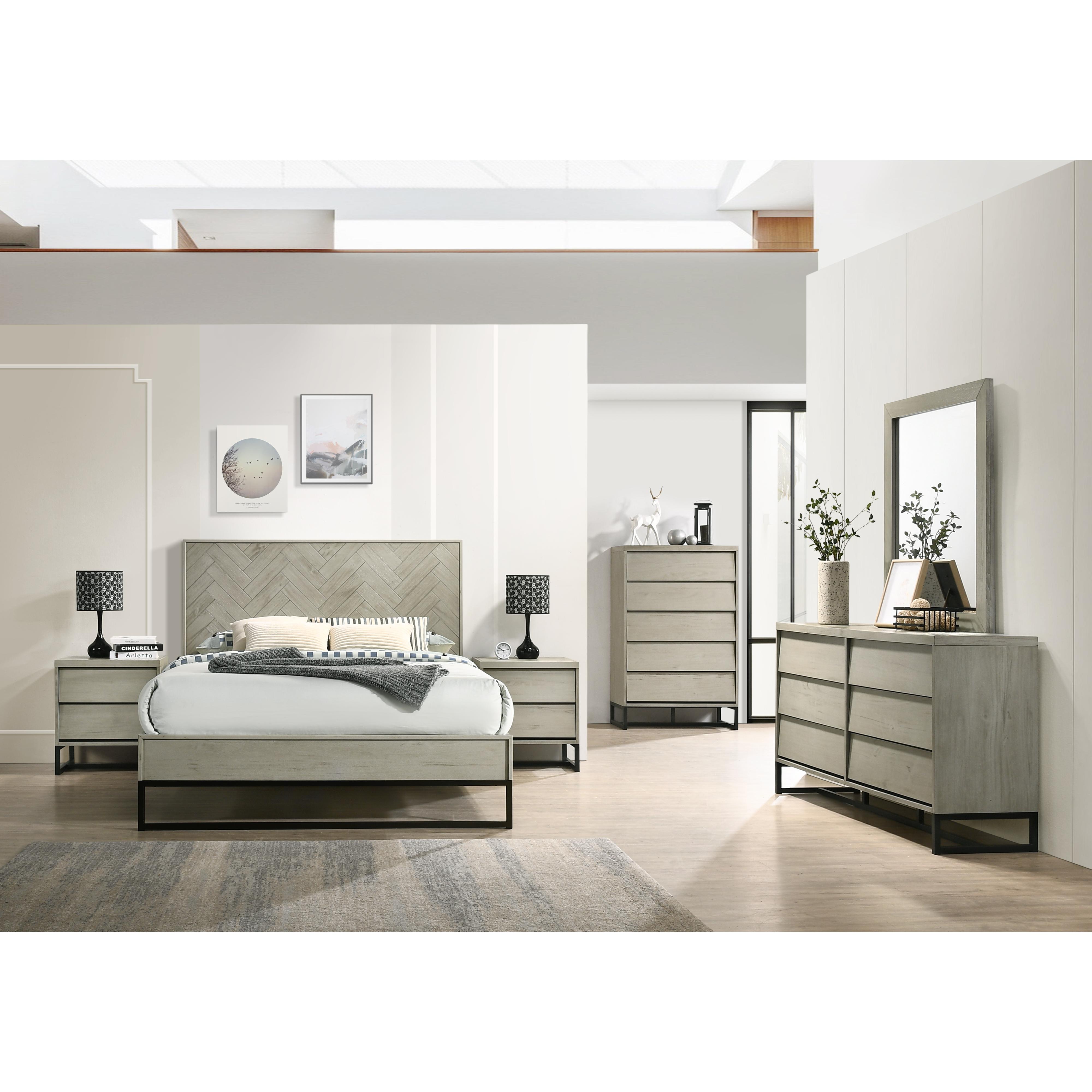 Meridian Weston Grey Stone King Bed (3 Boxes)