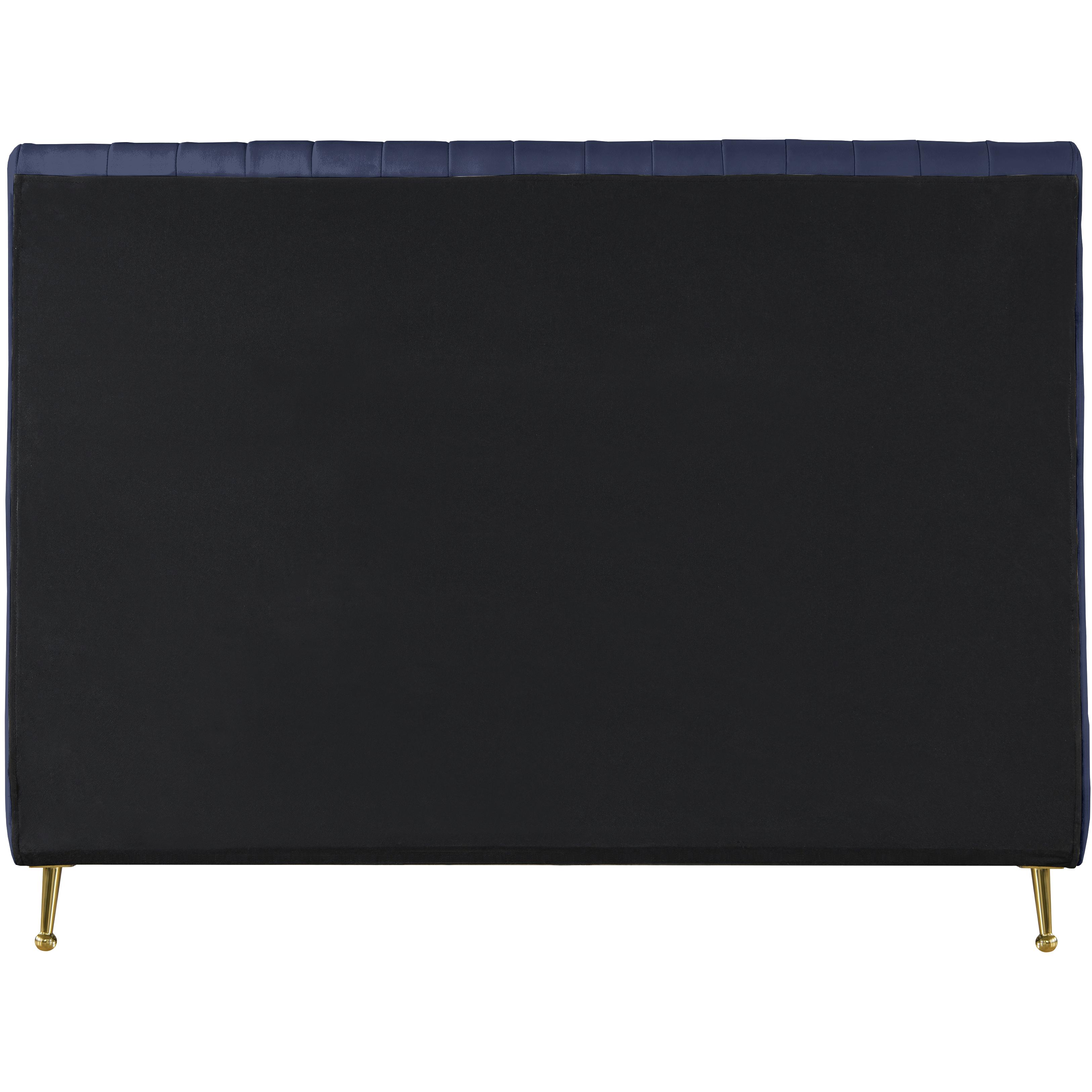 Meridian Zara Navy Velvet Full Bed (3 Boxes)