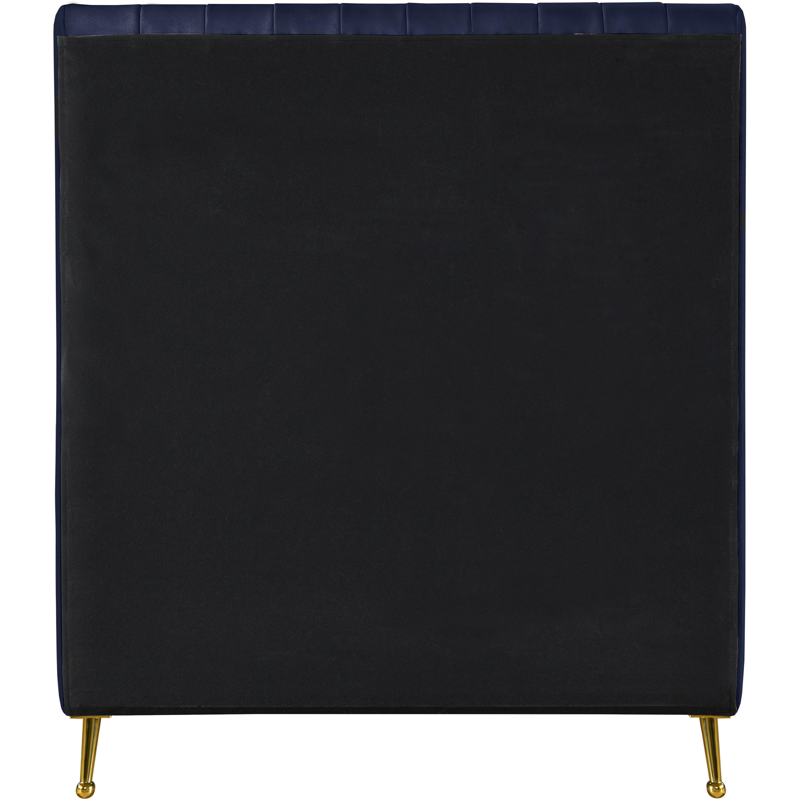 Meridian Zara Navy Velvet Twin Bed (3 Boxes)