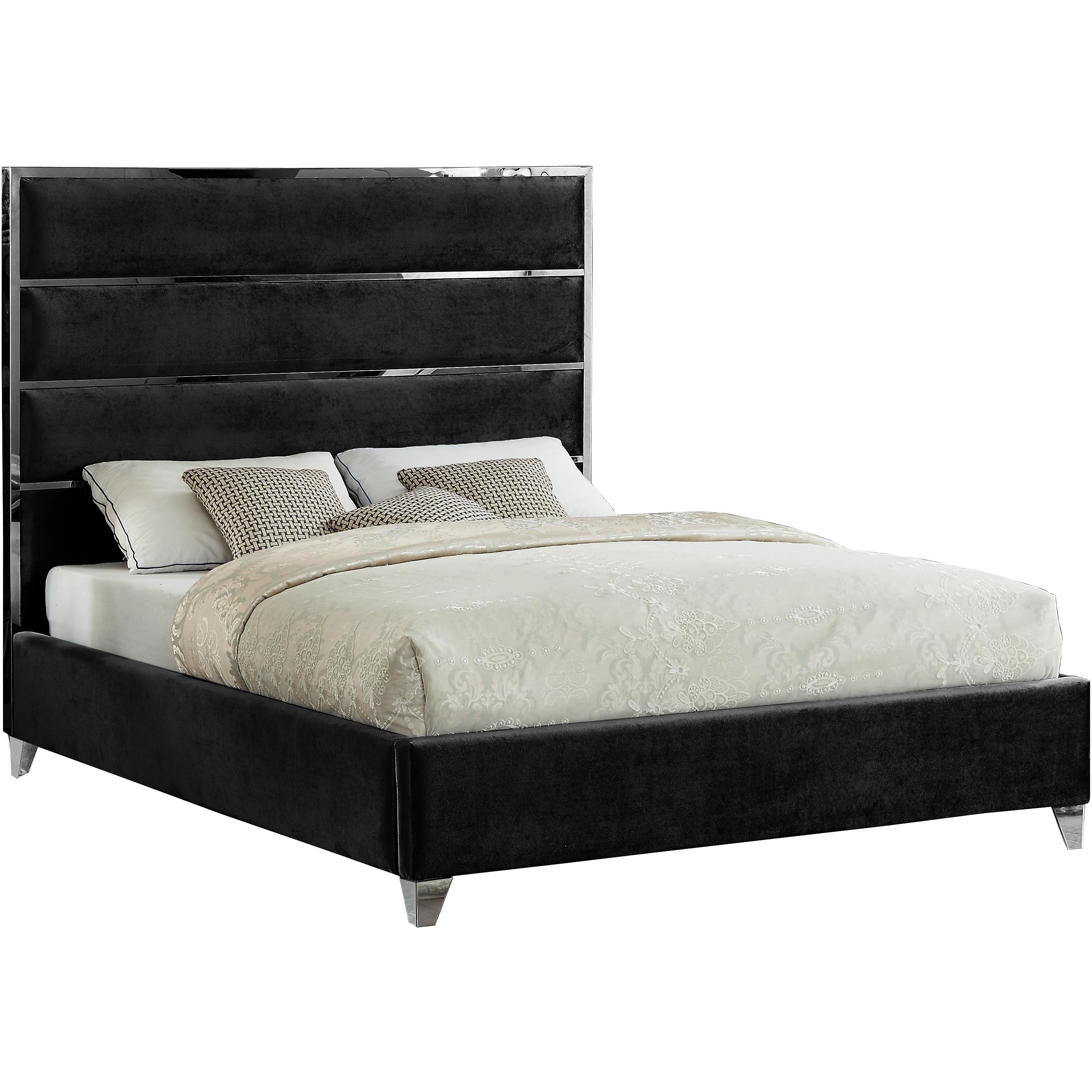 Meridian Zuma Black Velvet King Bed