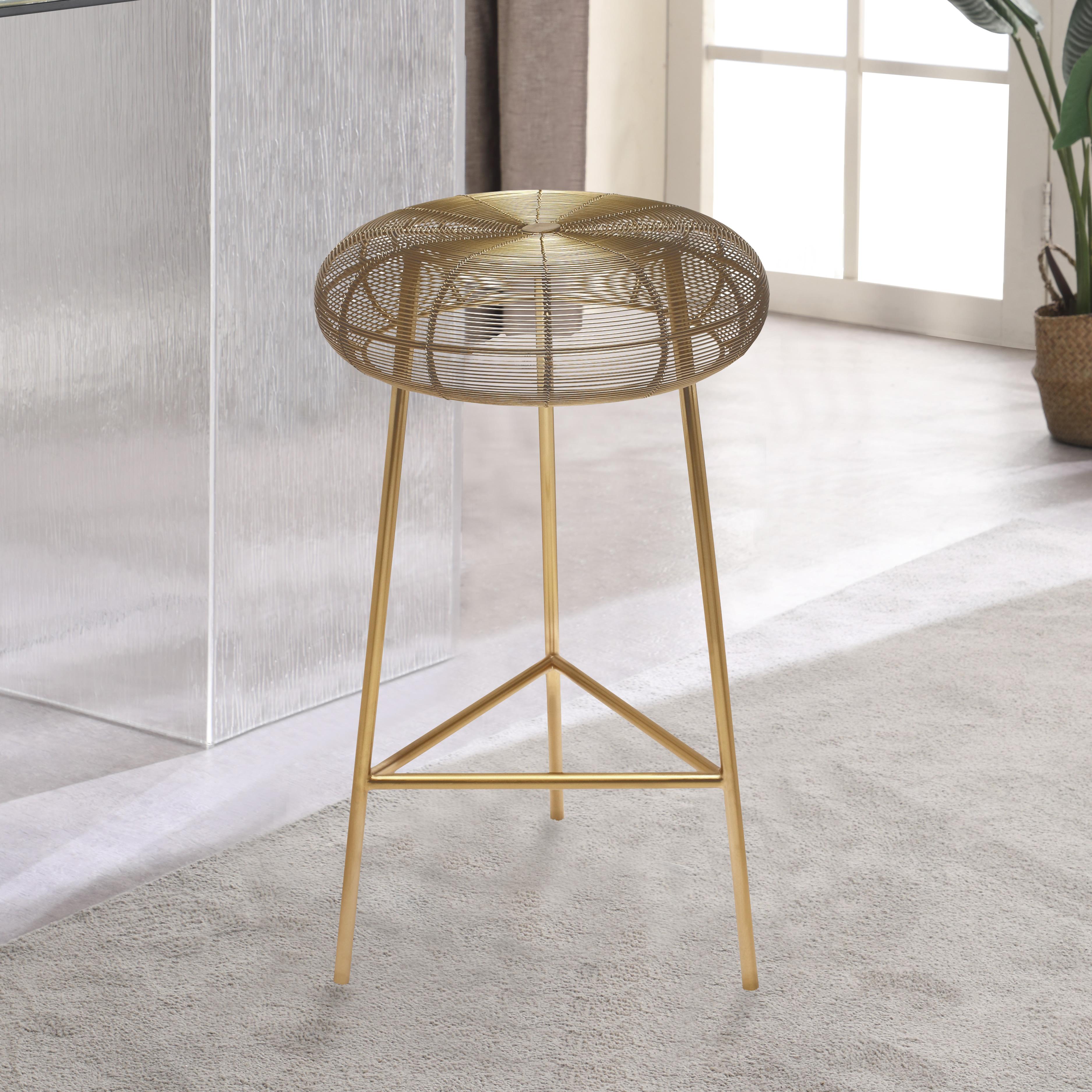 Meridian Tuscany Gold Metal Counter Stool