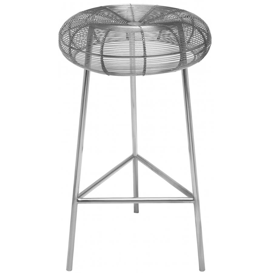 Meridian Tuscany Silver Metal Counter Stool