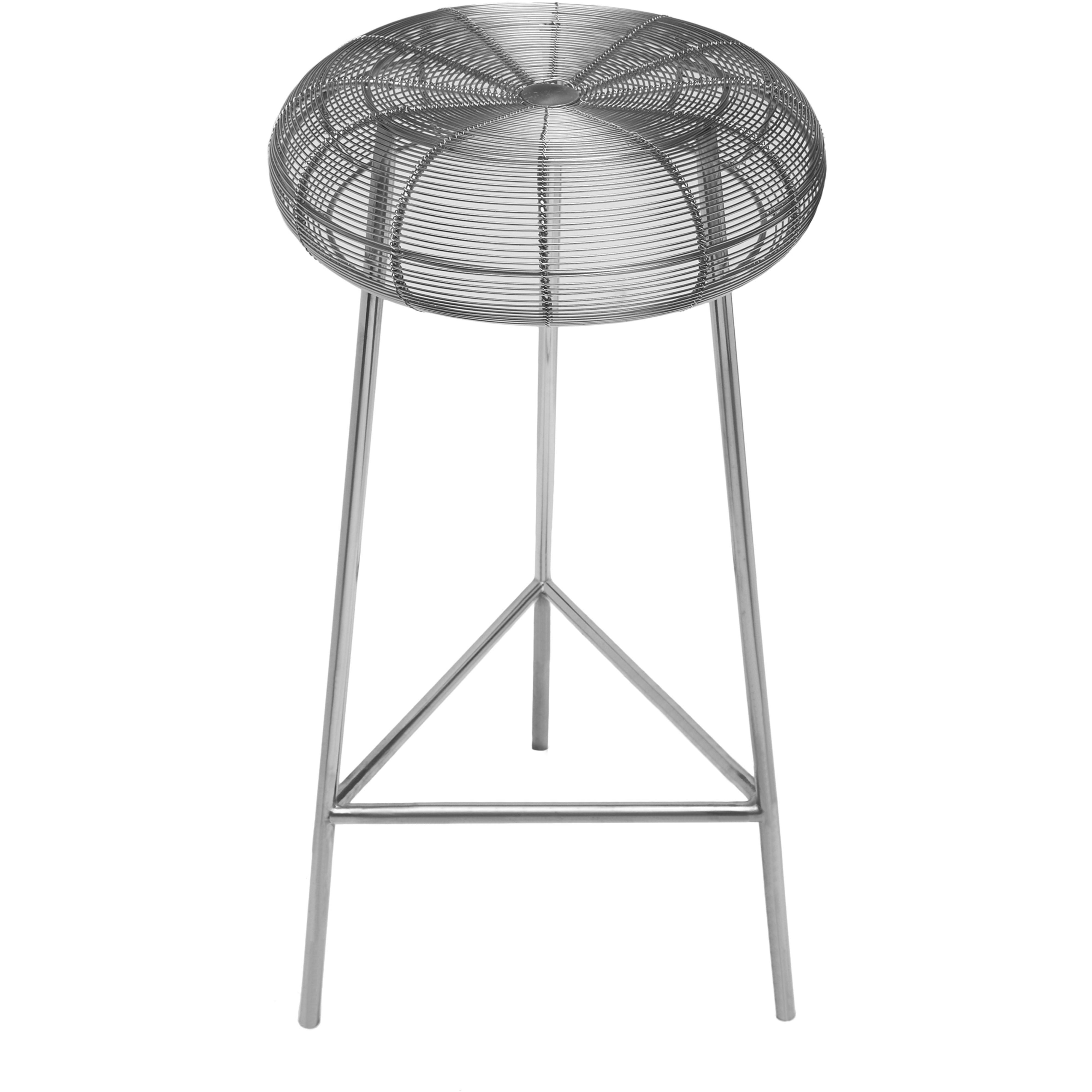 Meridian Tuscany Silver Metal Bar Stool