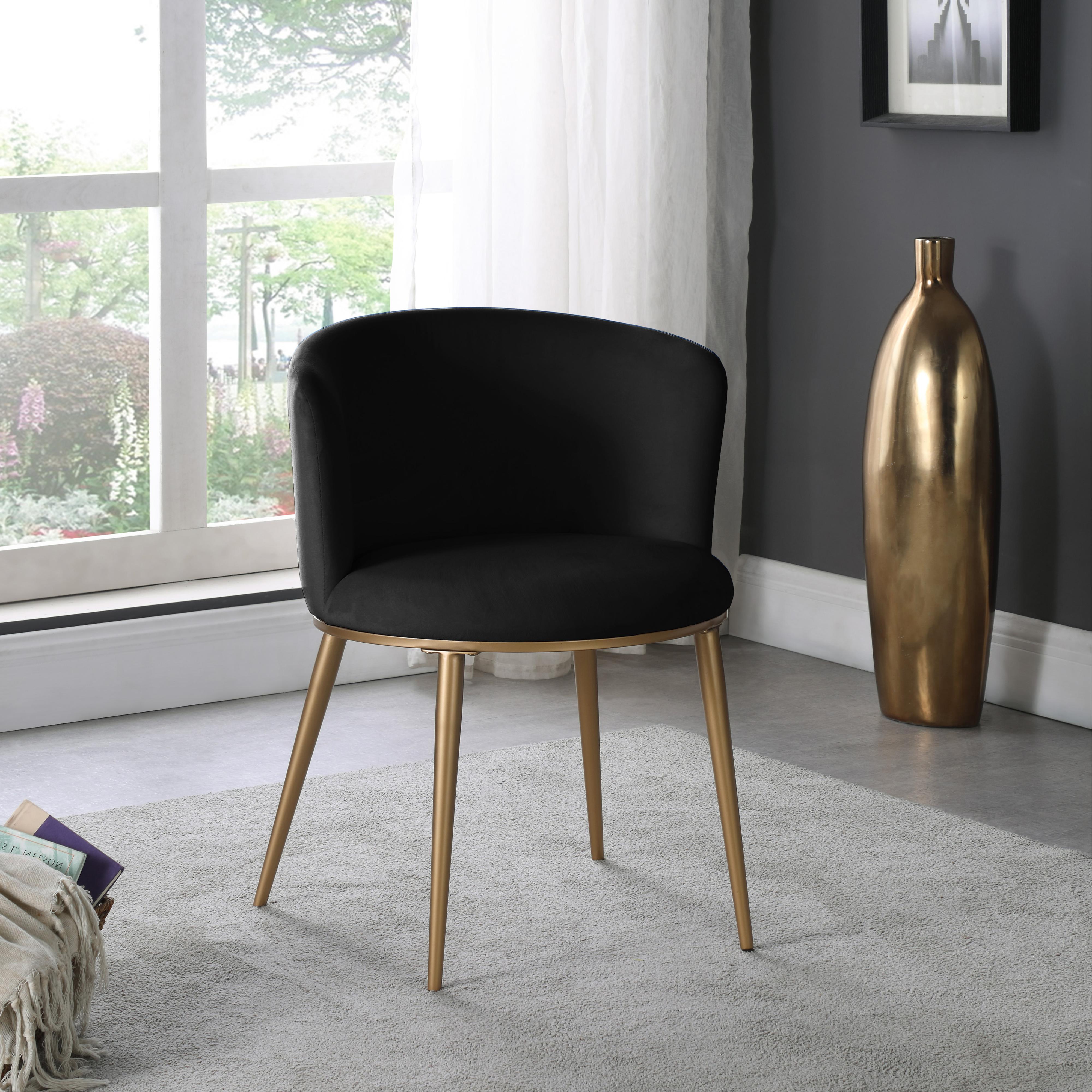 Meridian Skylar Black Velvet Dining Chair