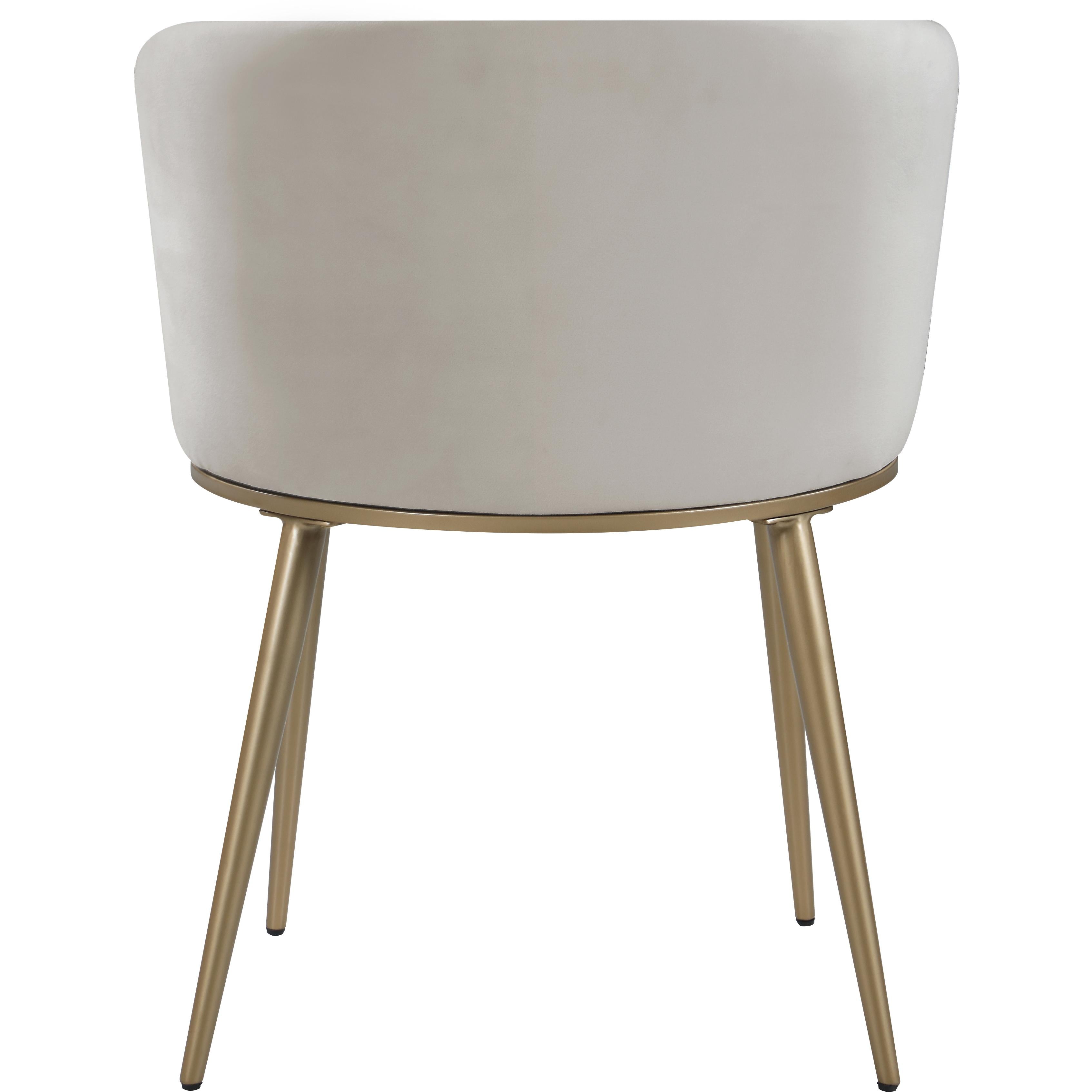 Meridian Skylar Cream Velvet Dining Chair