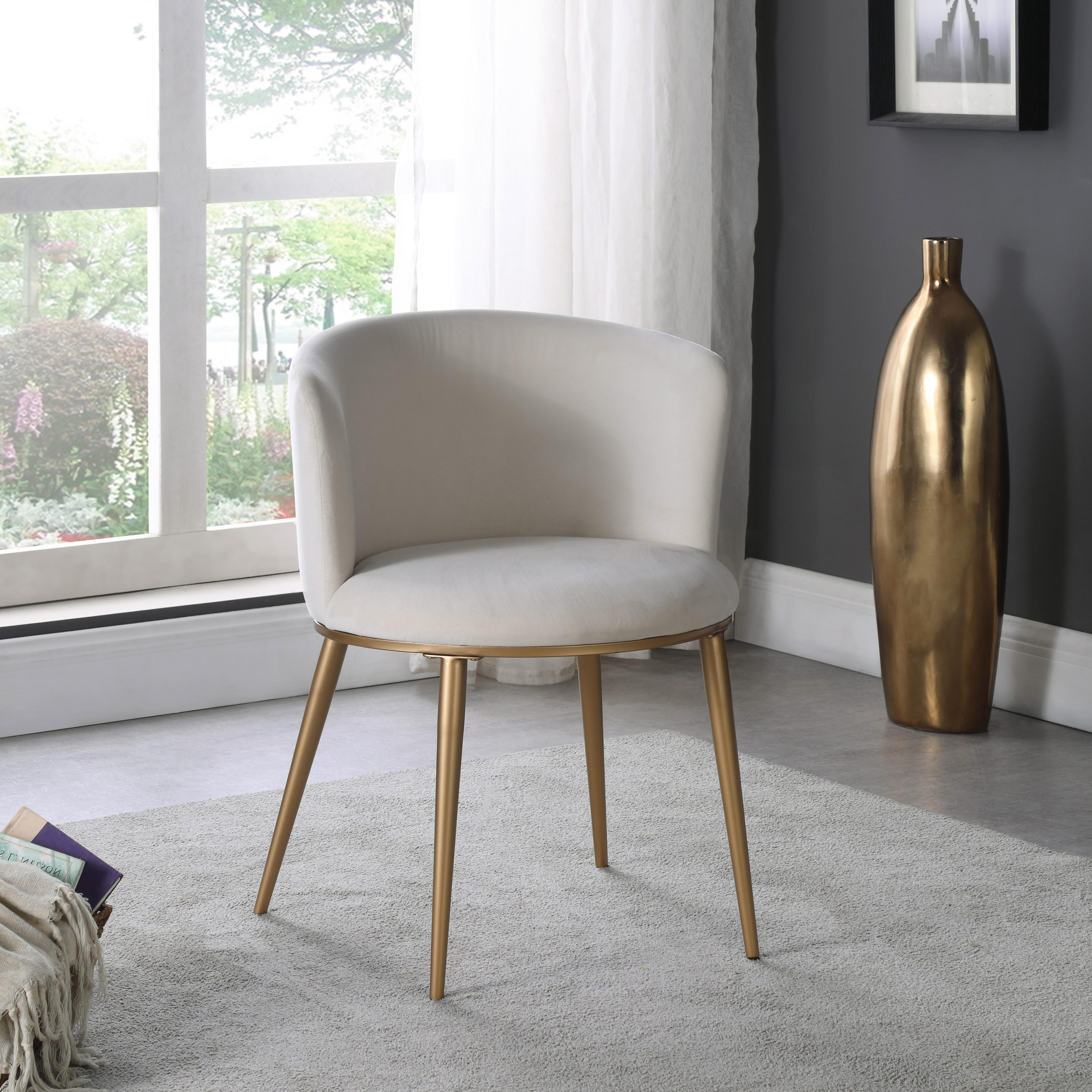 Meridian Skylar Cream Velvet Dining Chair