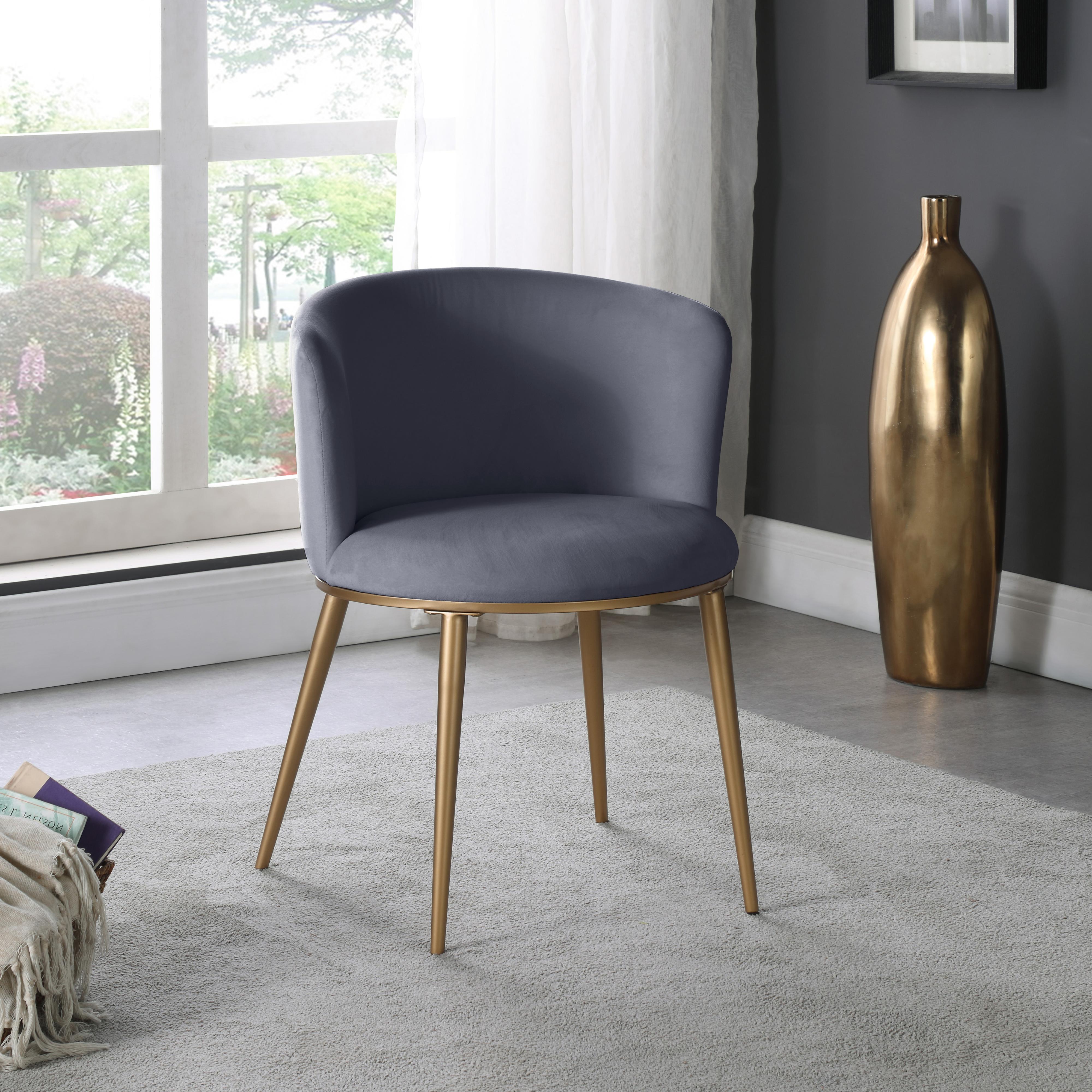 Meridian Skylar Grey Velvet Dining Chair