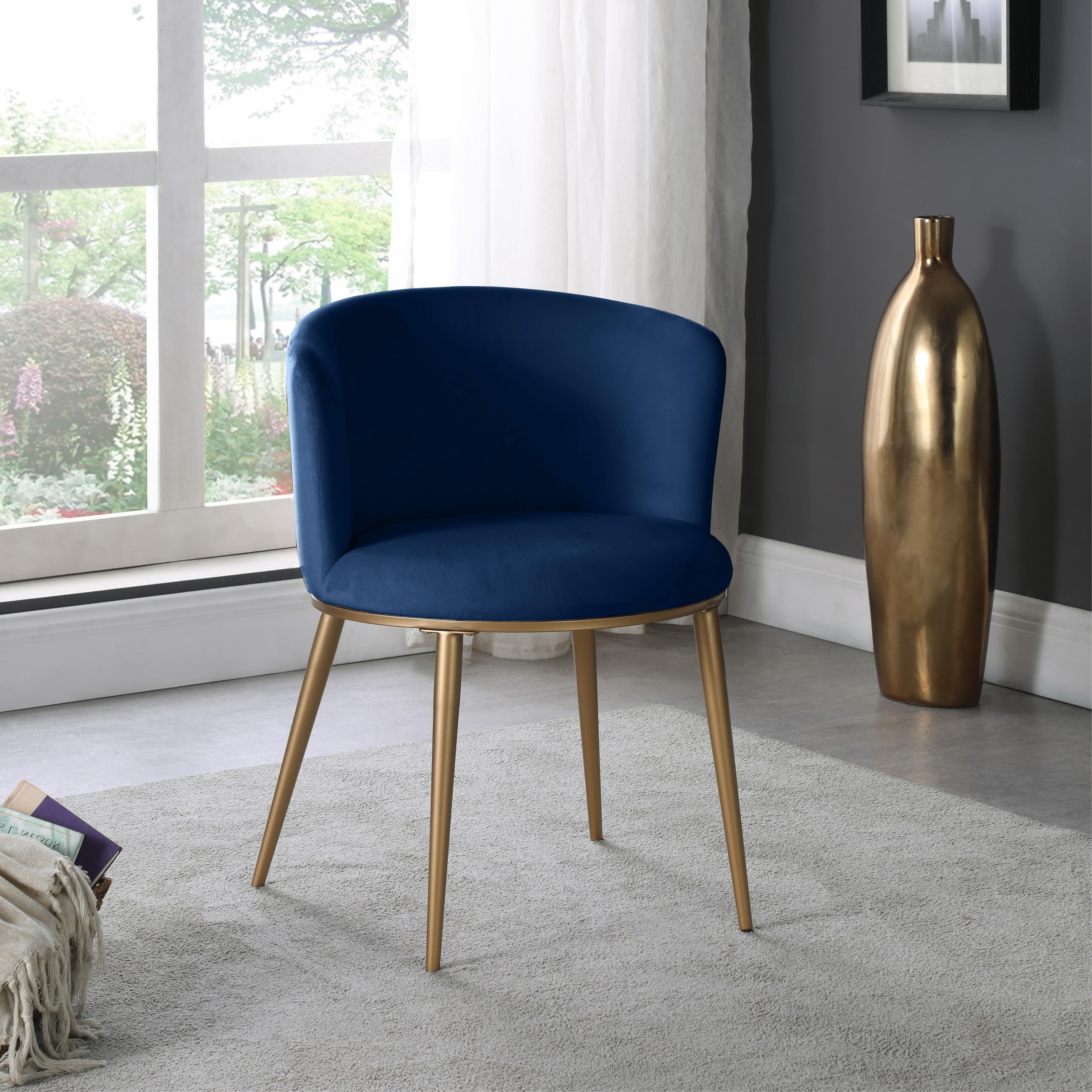 Meridian Skylar Navy Velvet Dining Chair