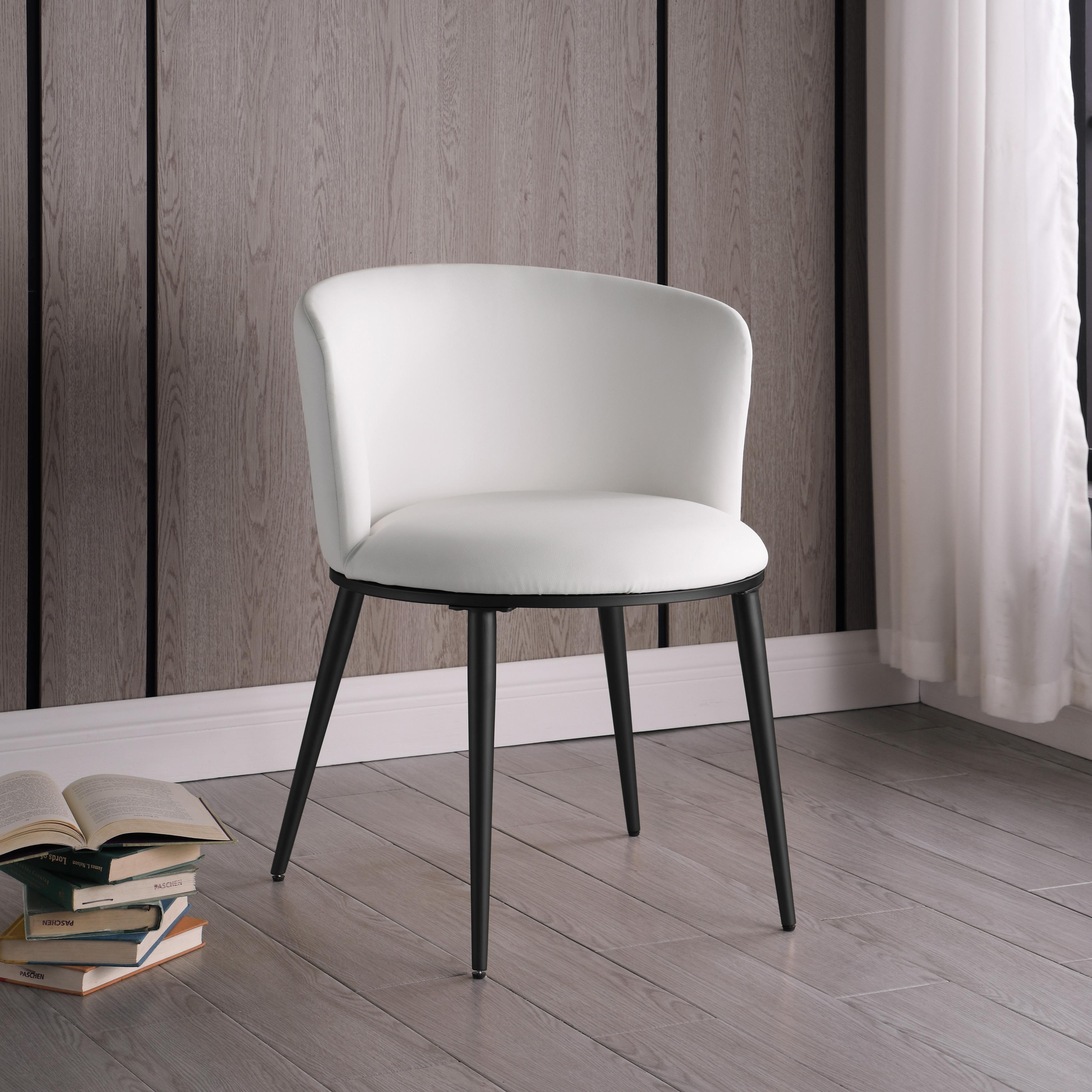 Meridian Skylar White Vegan Leather Dining Chair