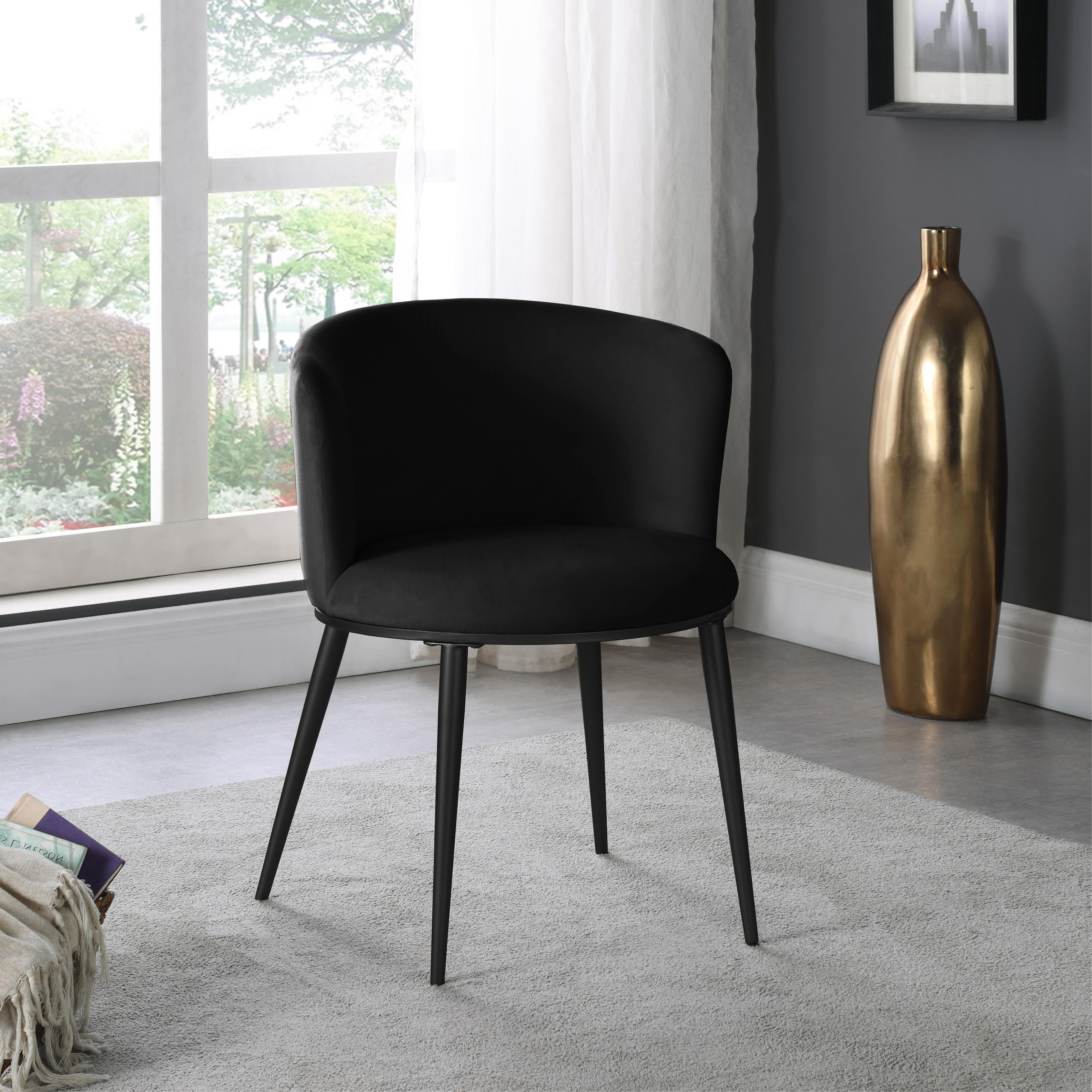 Meridian Skylar Black Velvet Dining Chair