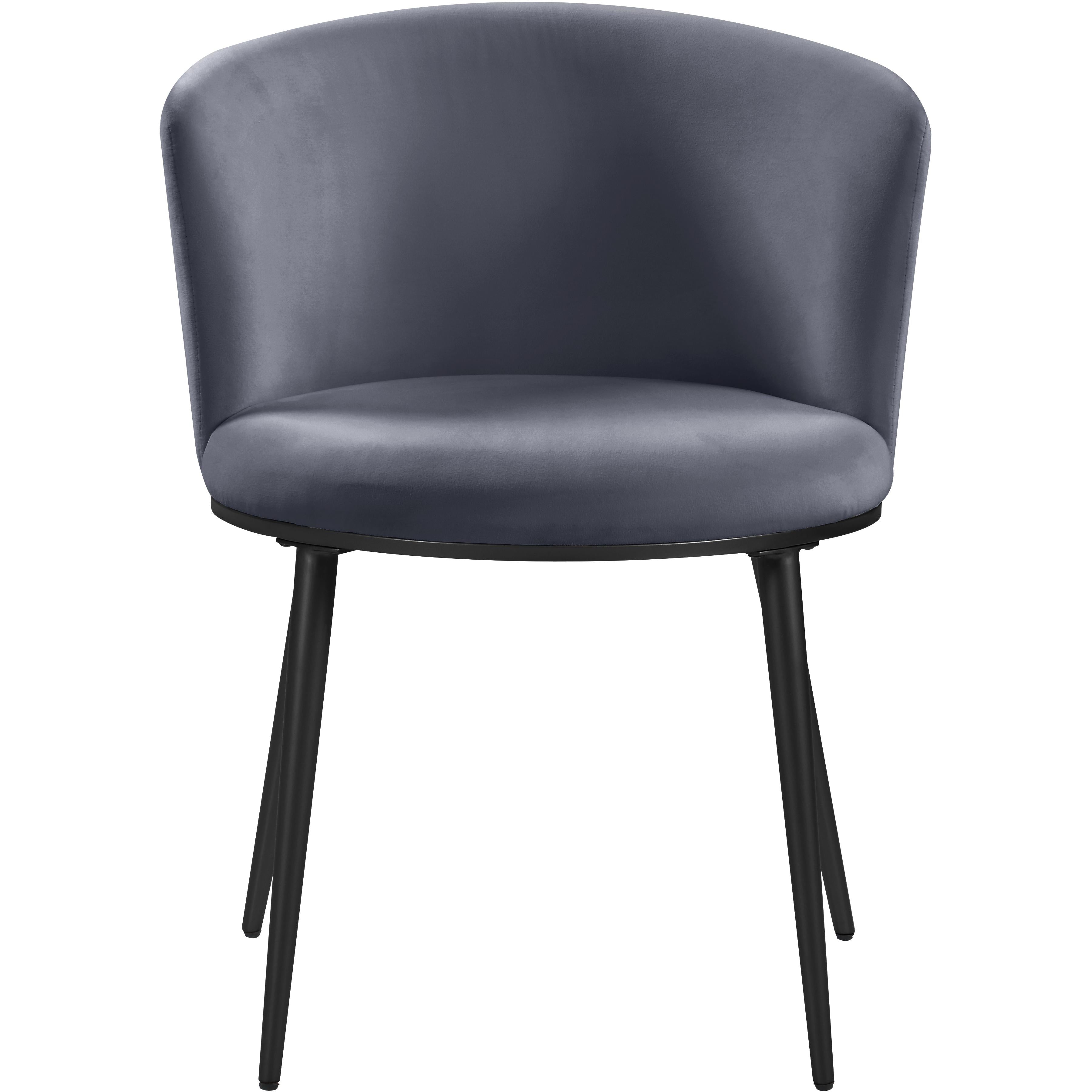 Meridian Skylar Grey Velvet Dining Chair