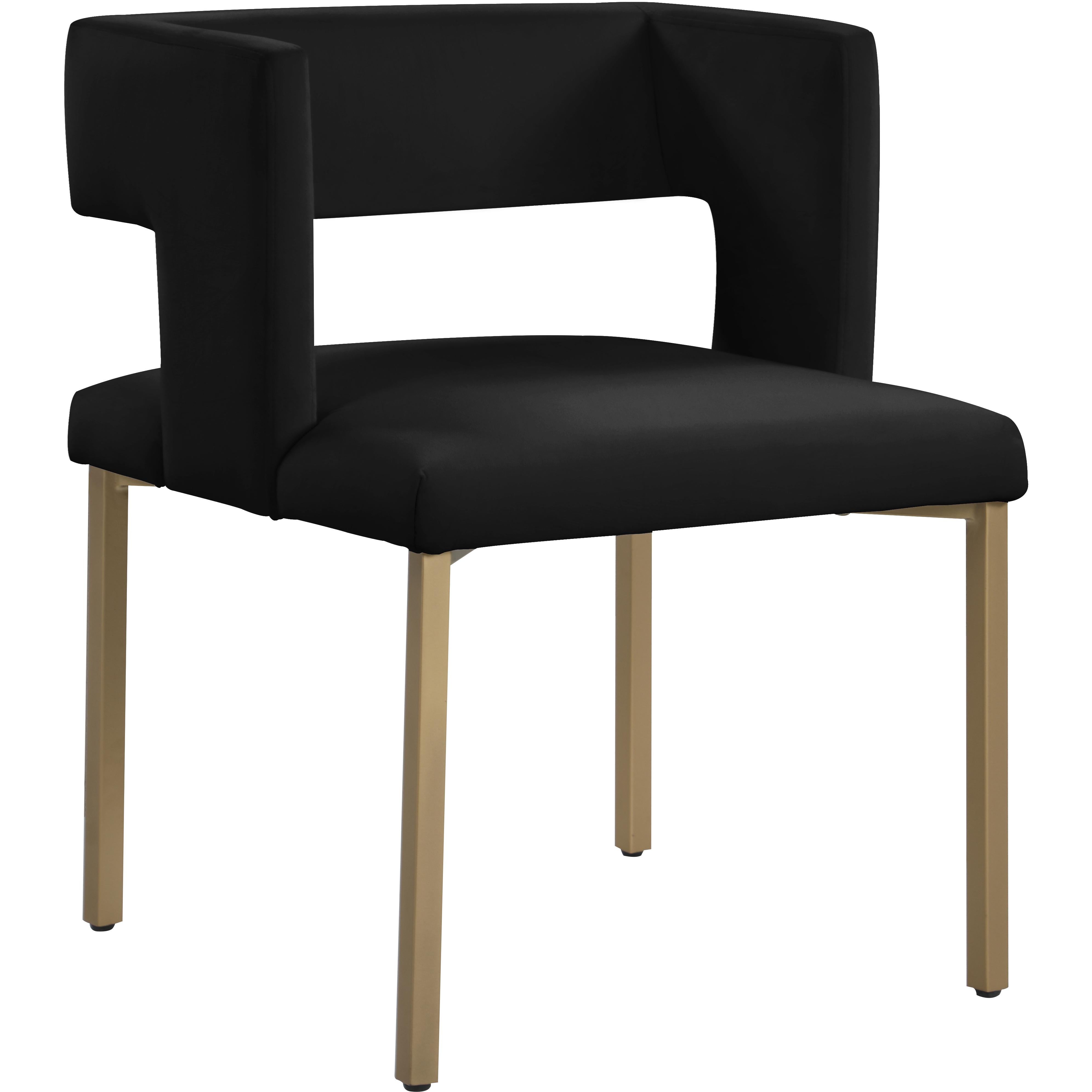 Meridian Caleb Black Velvet Dining Chair