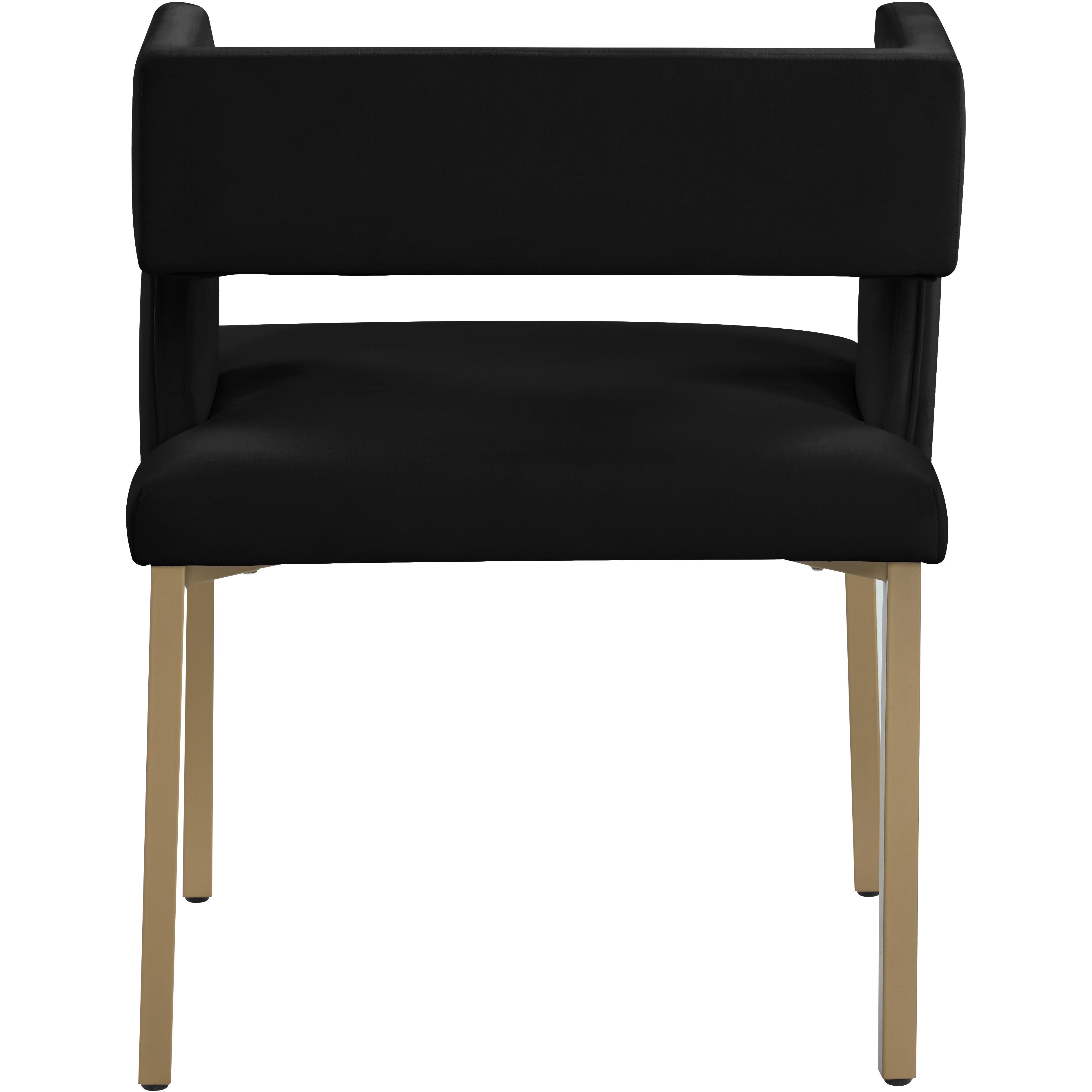 Meridian Caleb Black Velvet Dining Chair