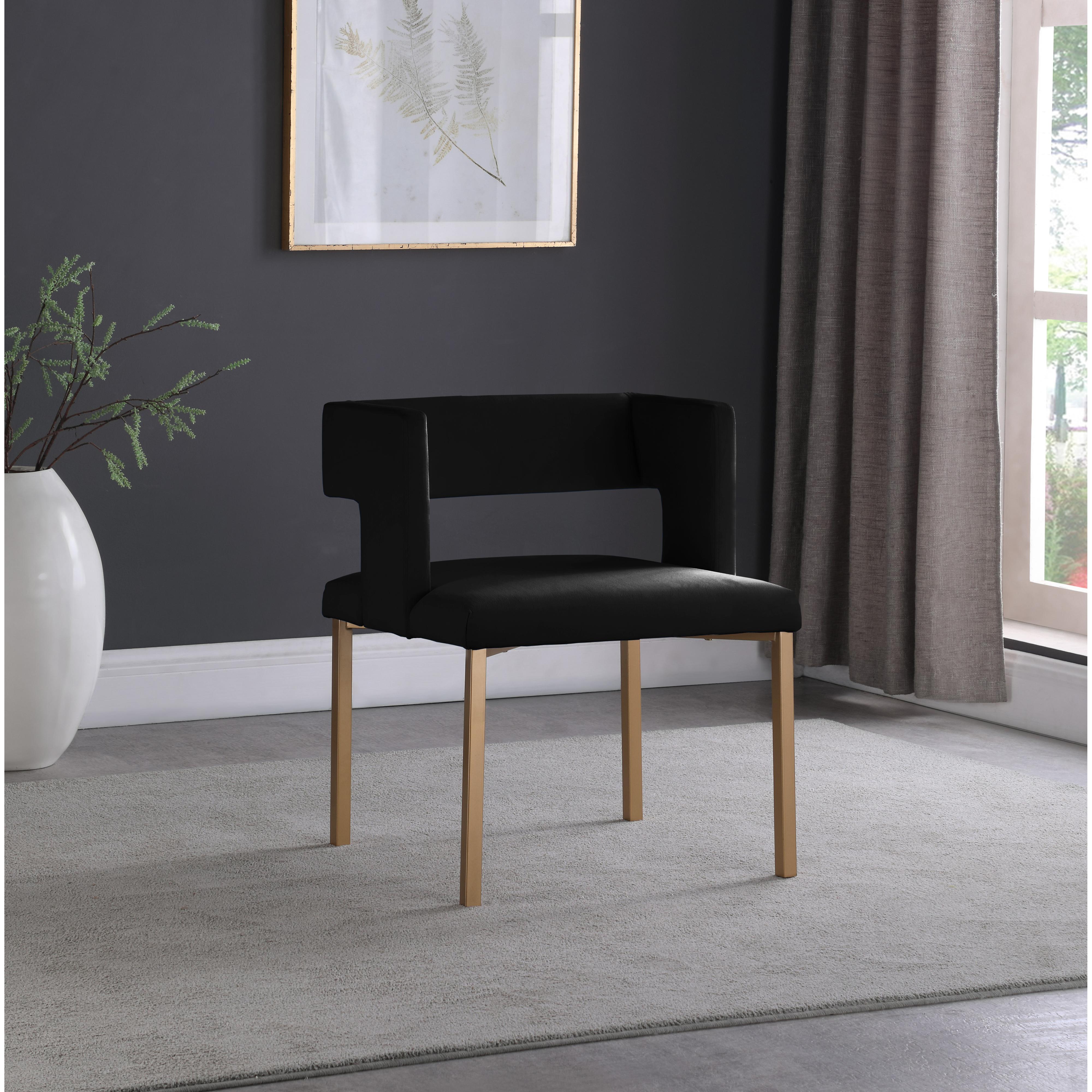 Meridian Caleb Black Velvet Dining Chair