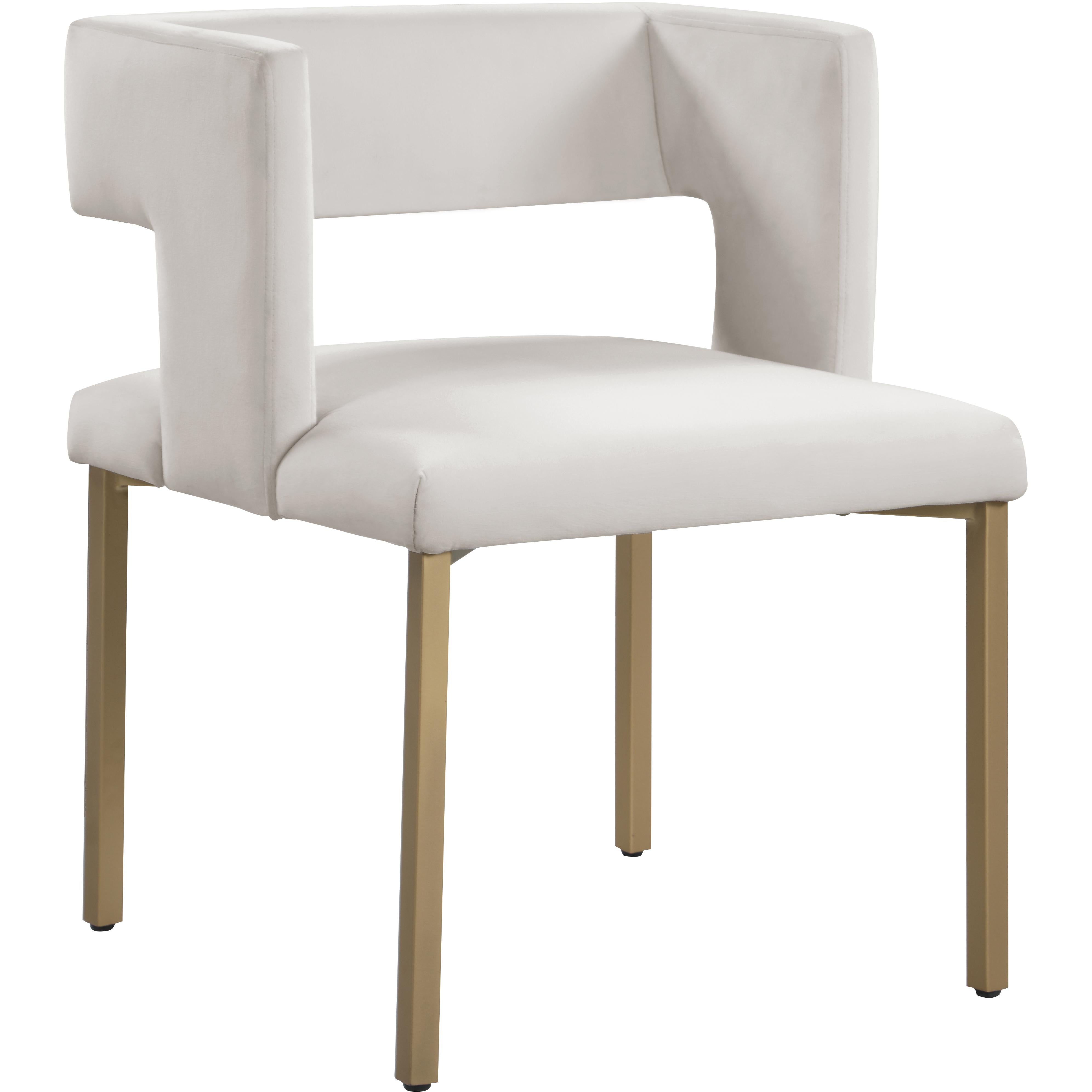 Meridian Caleb Cream Velvet Dining Chair