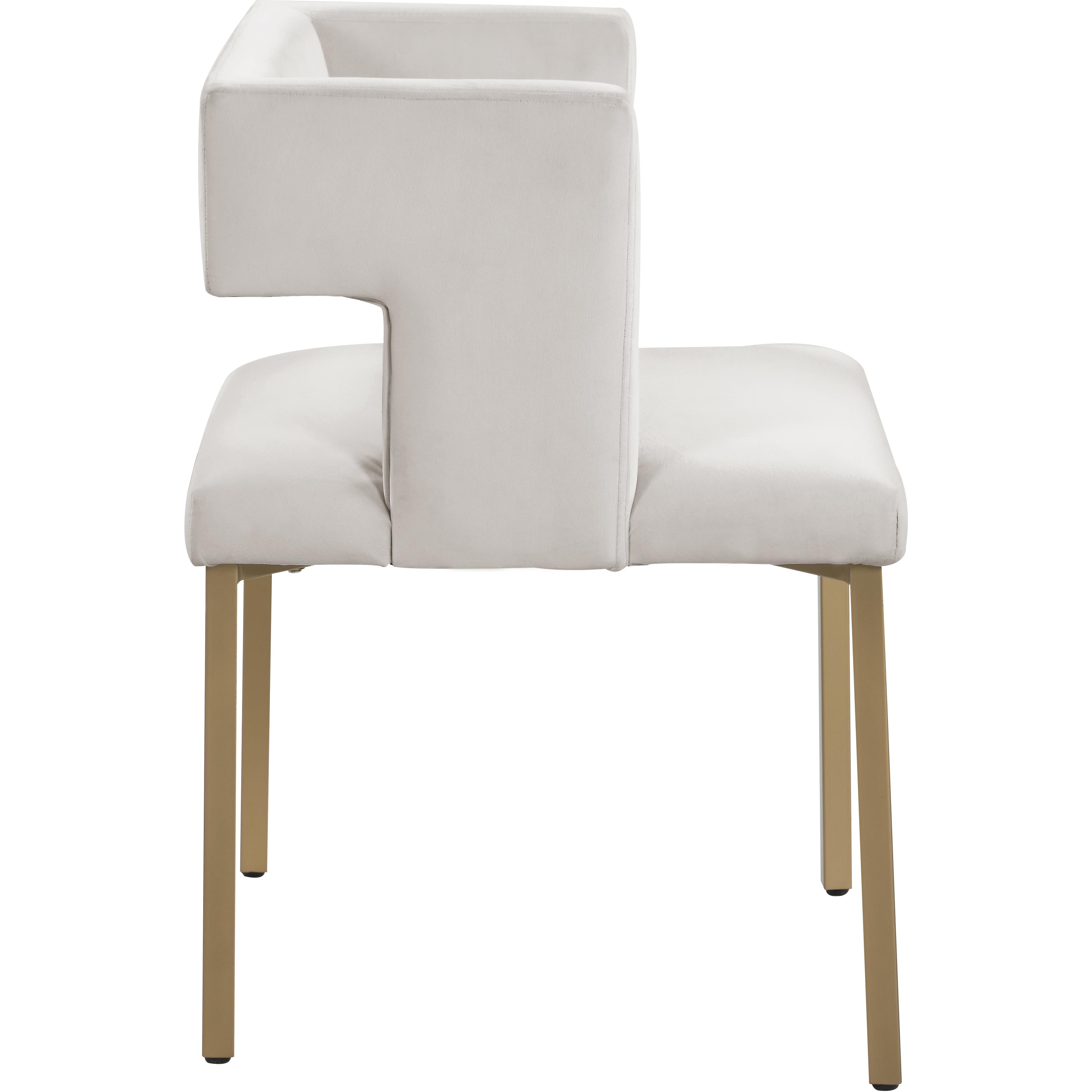 Meridian Caleb Cream Velvet Dining Chair