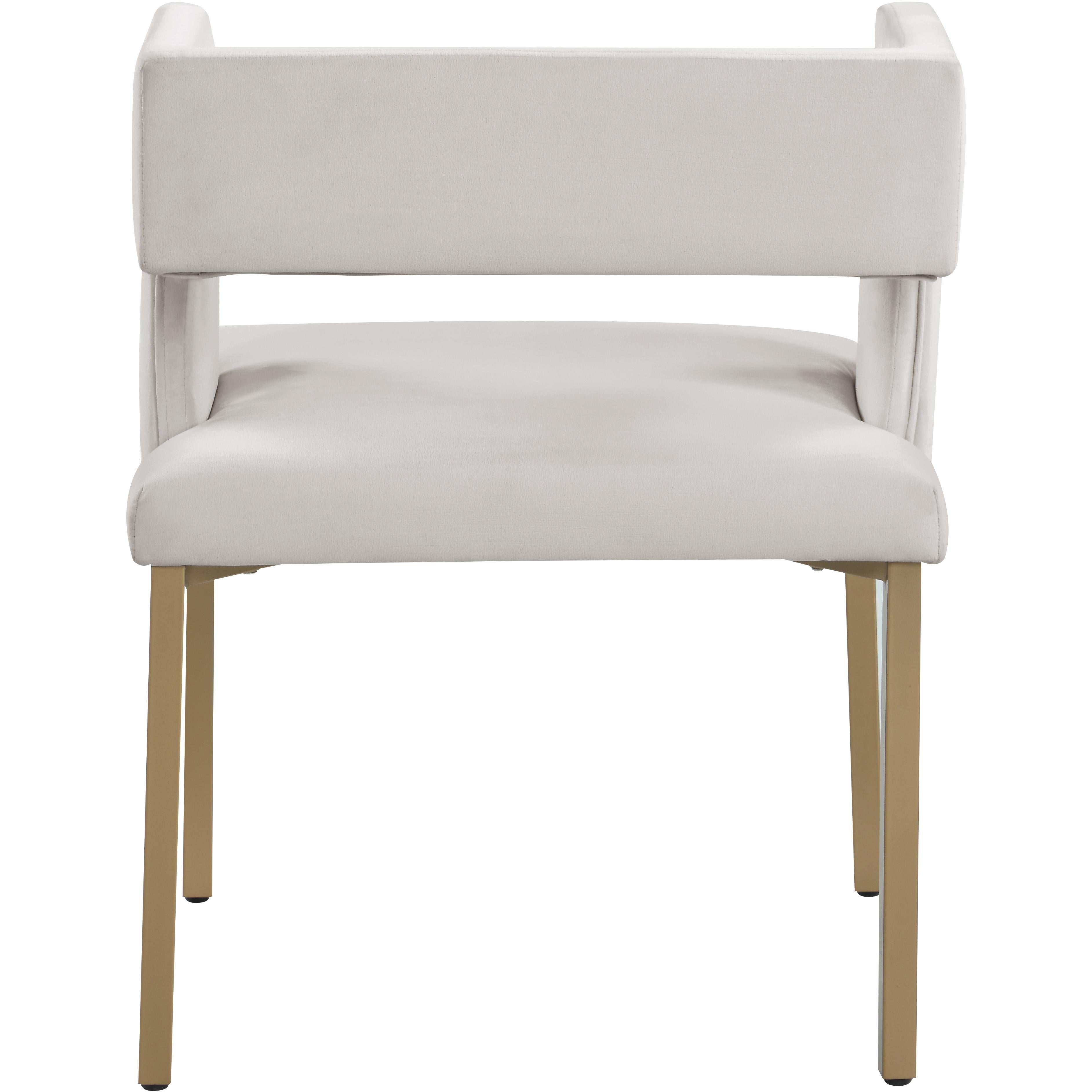 Meridian Caleb Cream Velvet Dining Chair