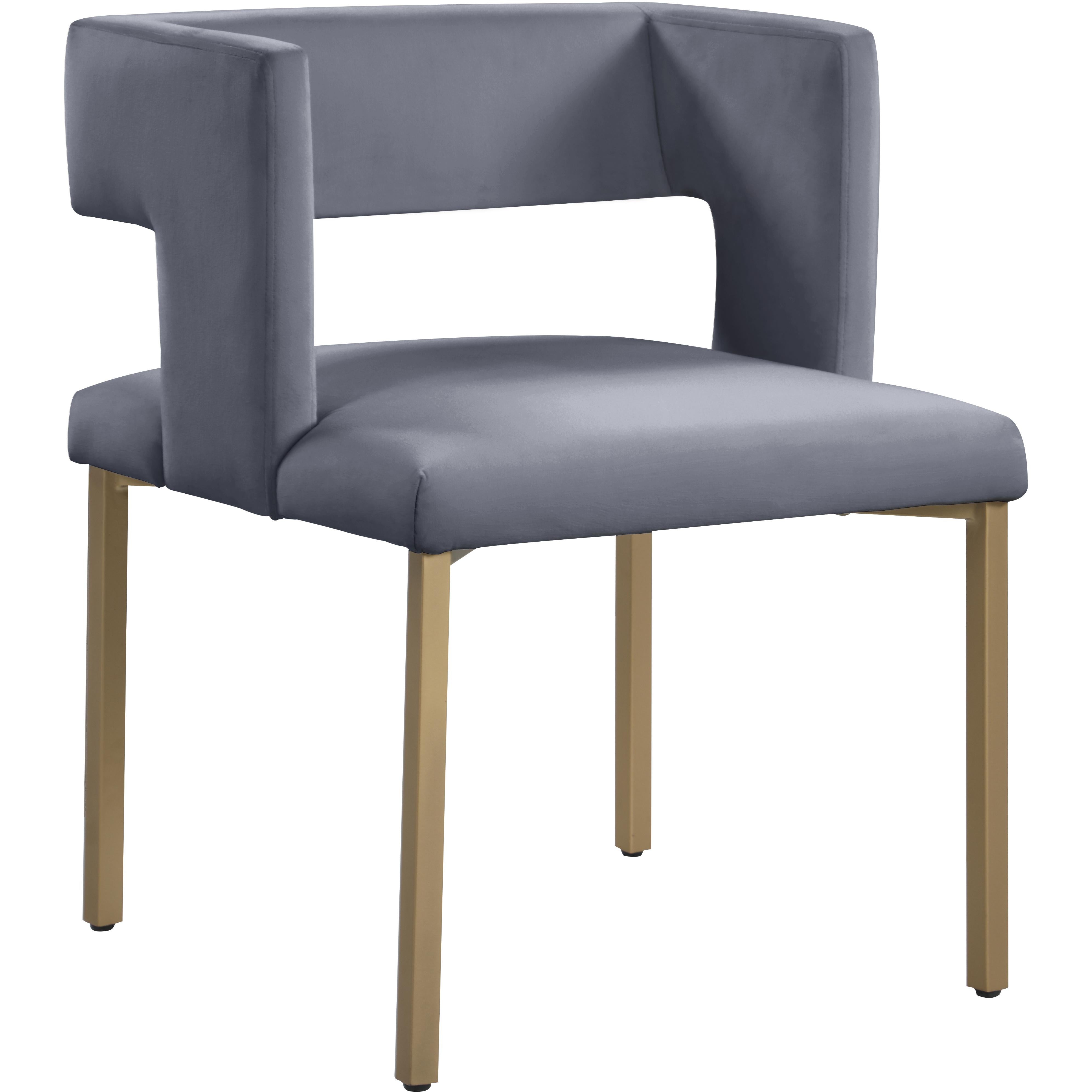 Meridian Caleb Grey Velvet Dining Chair