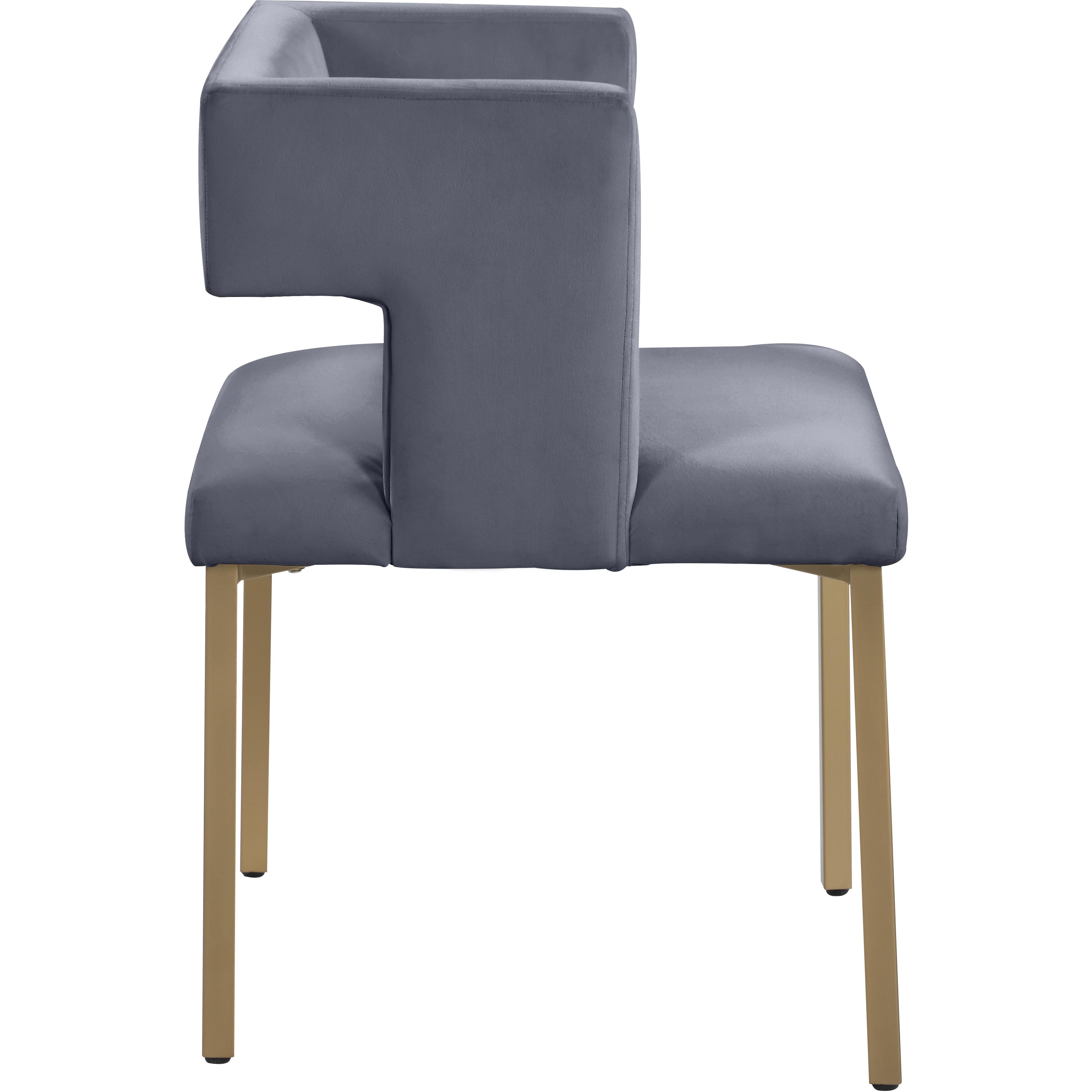 Meridian Caleb Grey Velvet Dining Chair