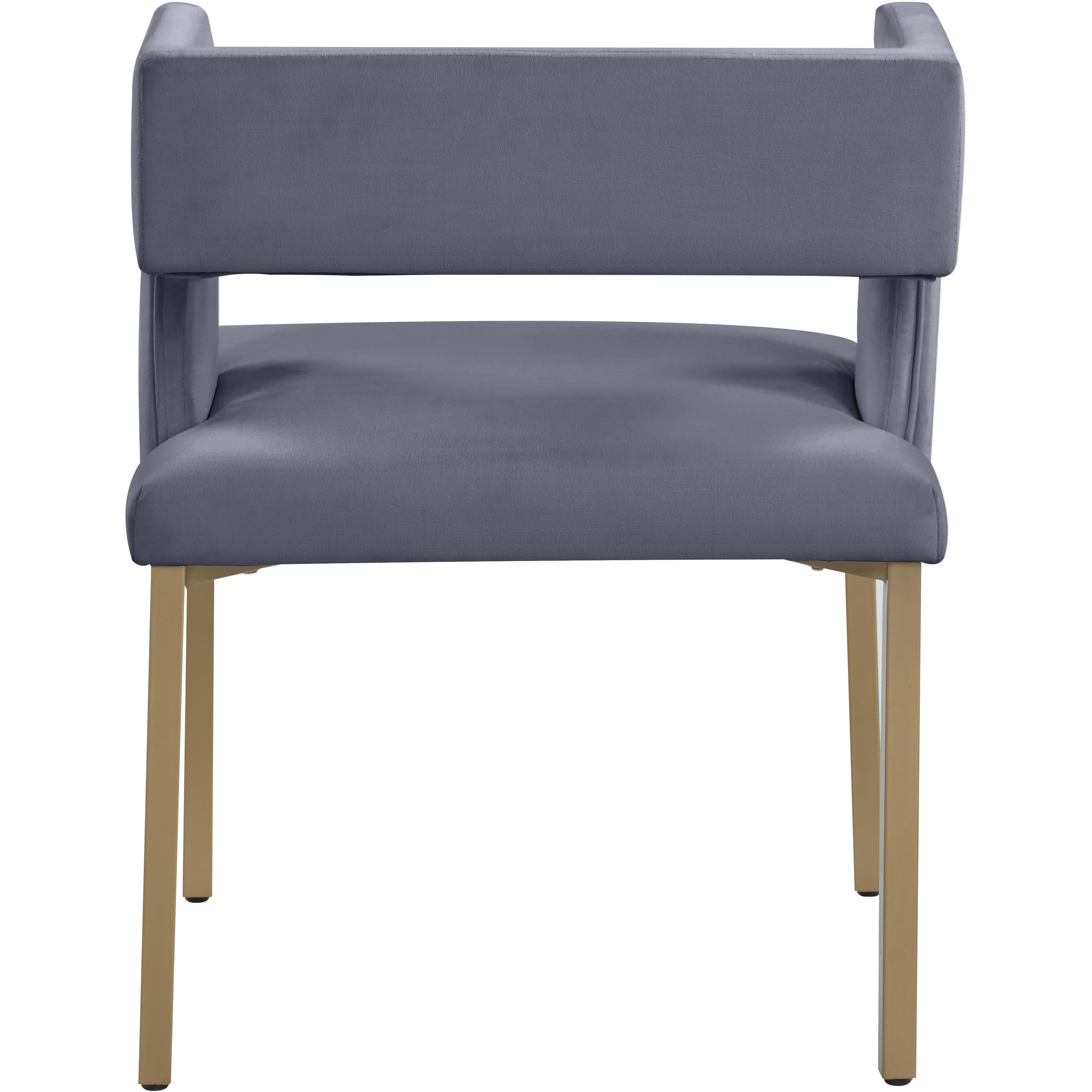 Meridian Caleb Grey Velvet Dining Chair