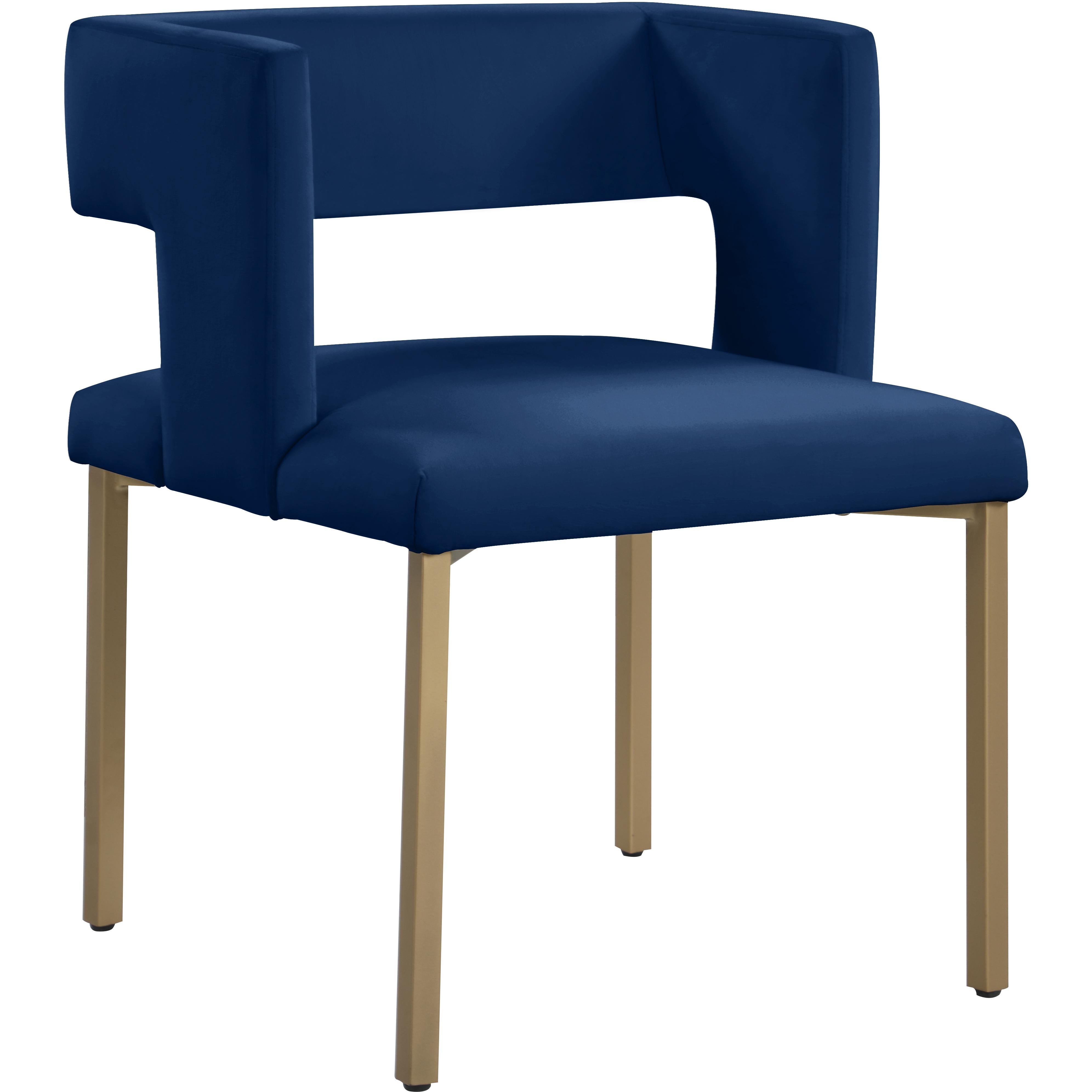 Meridian Caleb Navy Velvet Dining Chair