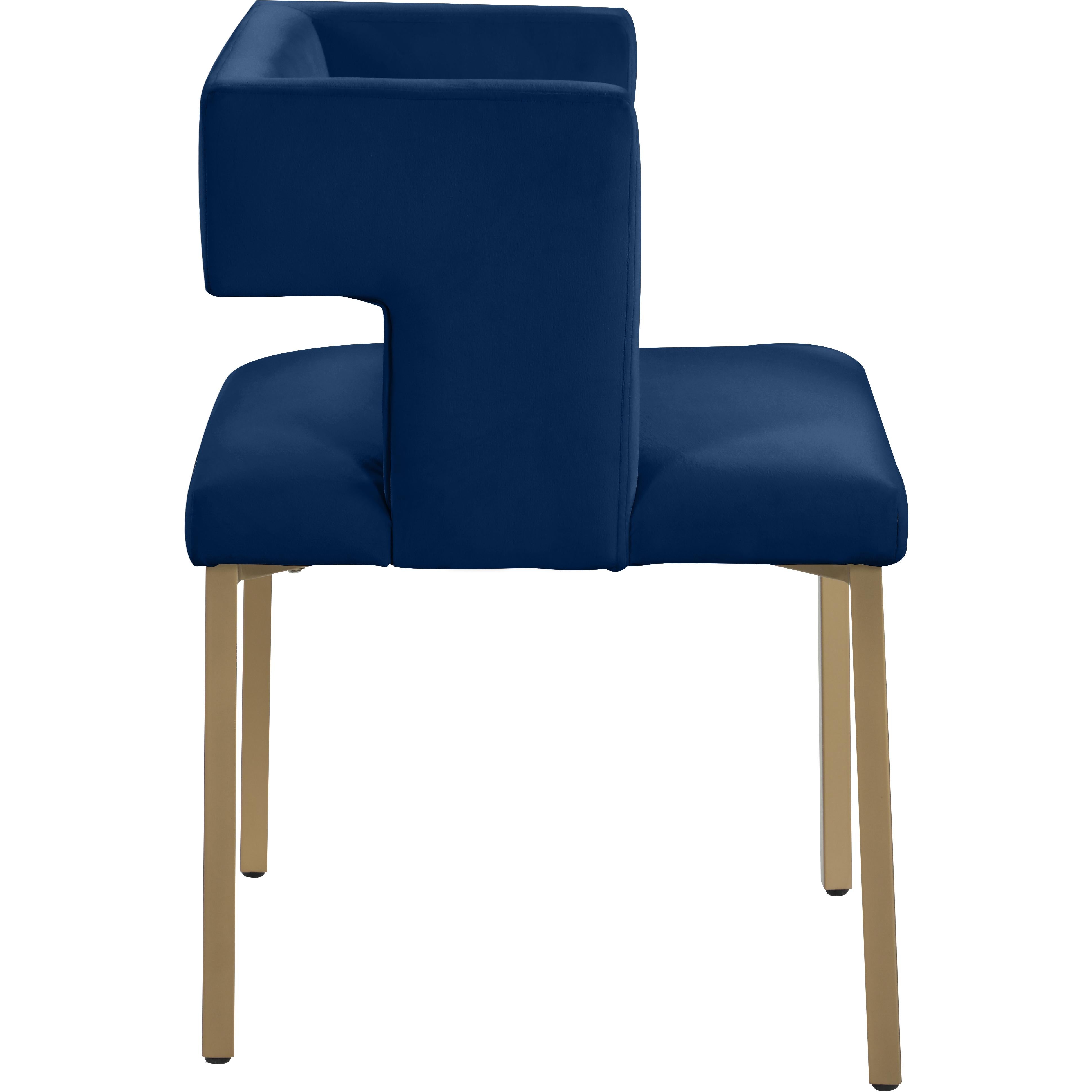 Meridian Caleb Navy Velvet Dining Chair