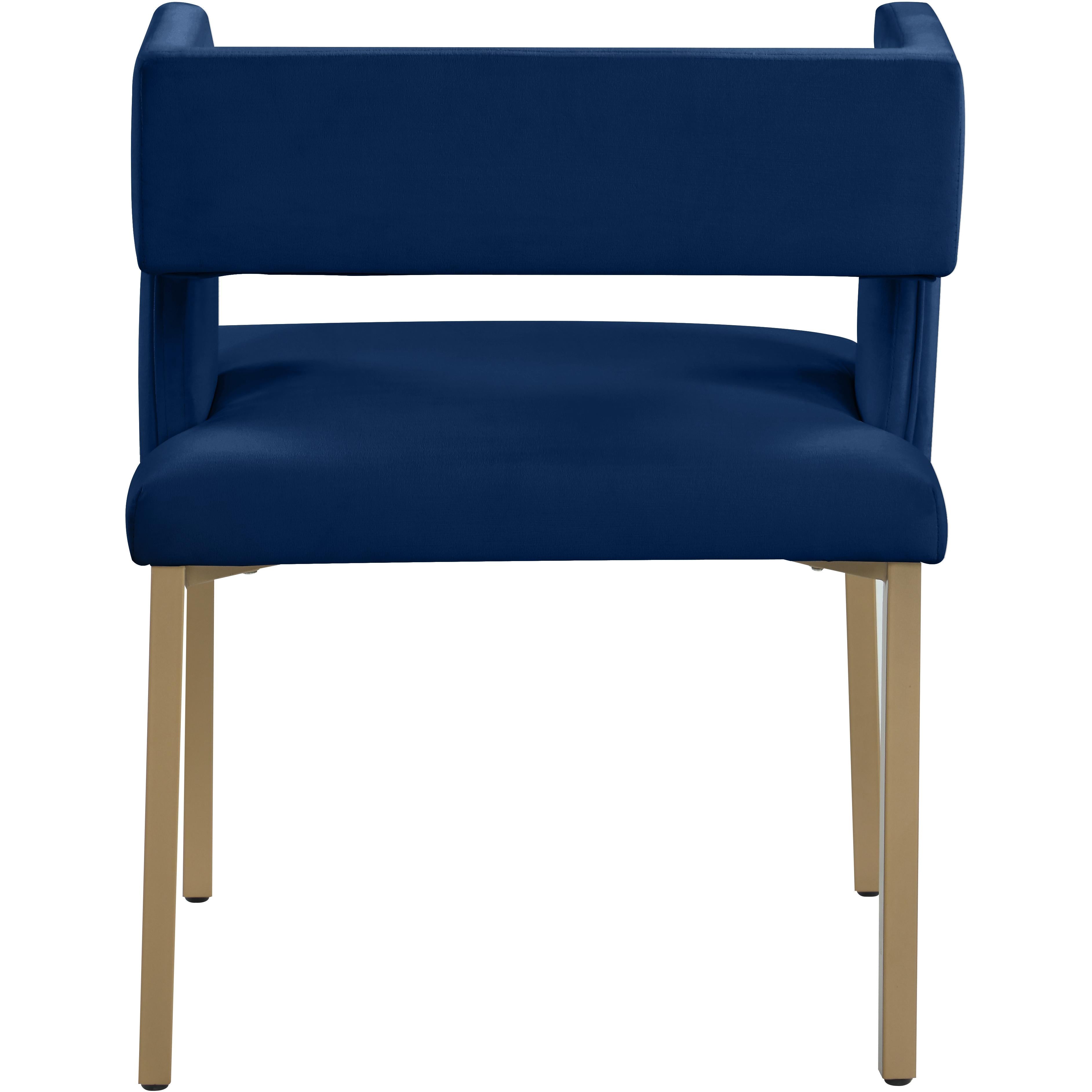 Meridian Caleb Navy Velvet Dining Chair