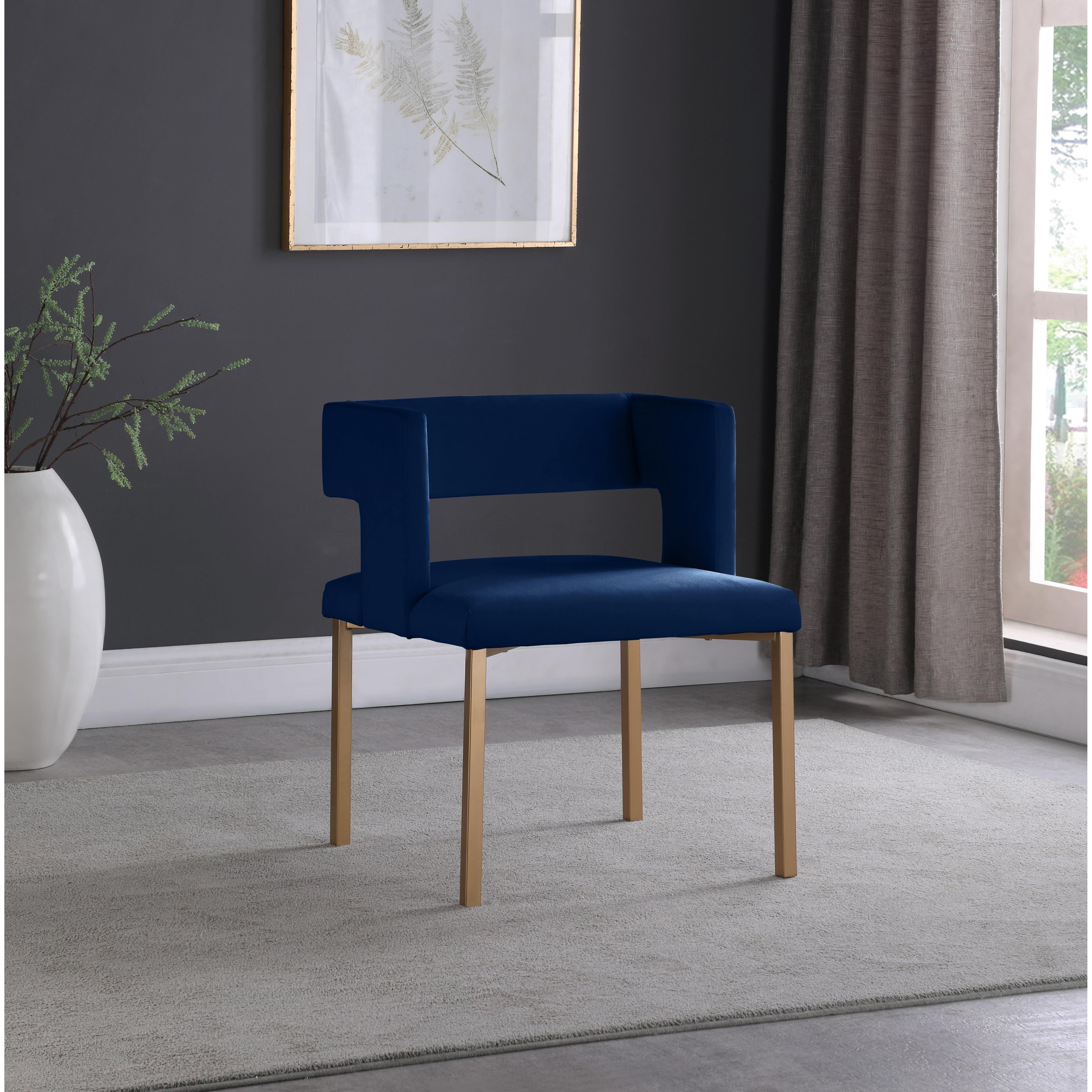 Meridian Caleb Navy Velvet Dining Chair