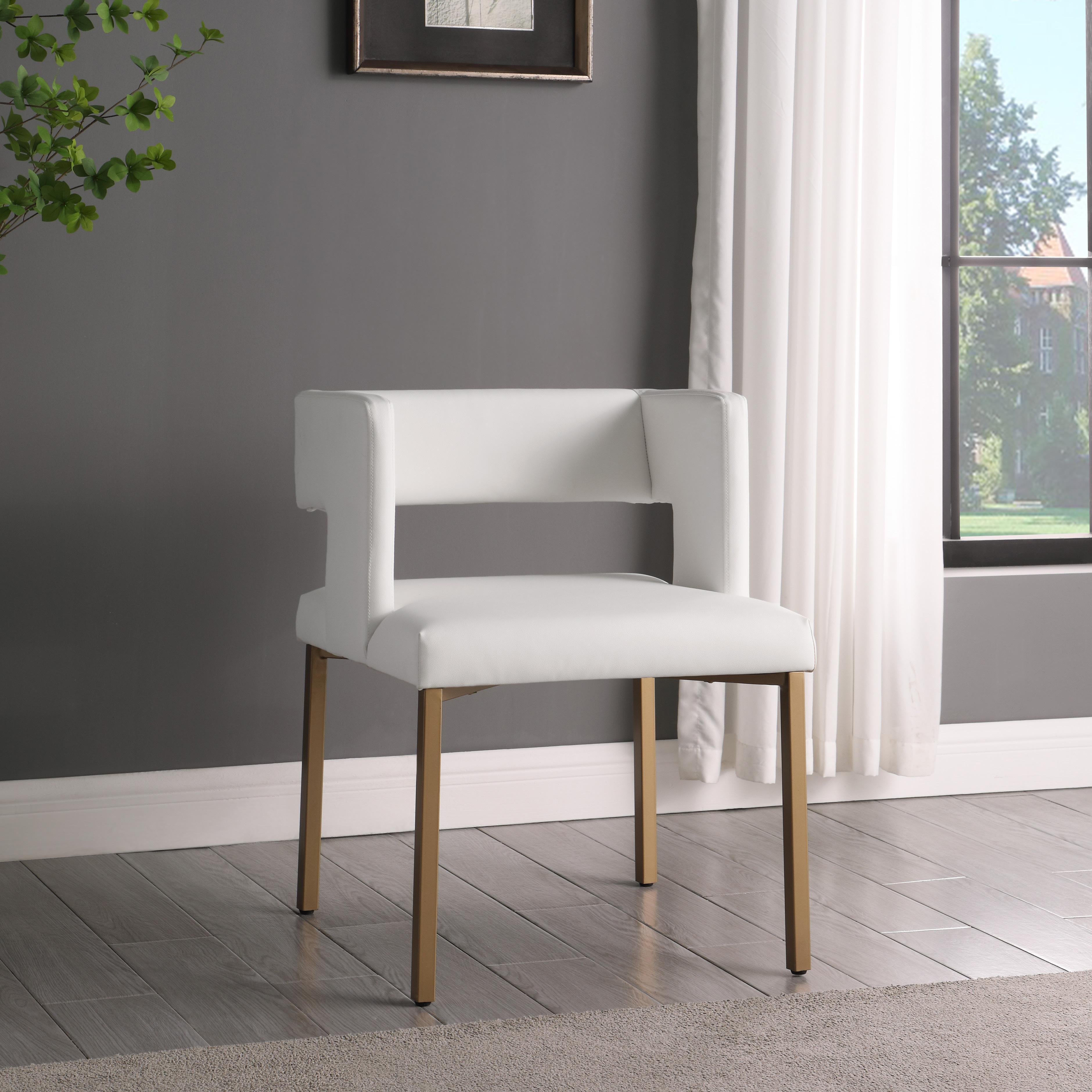 Meridian Caleb White Vegan Leather Dining Chair