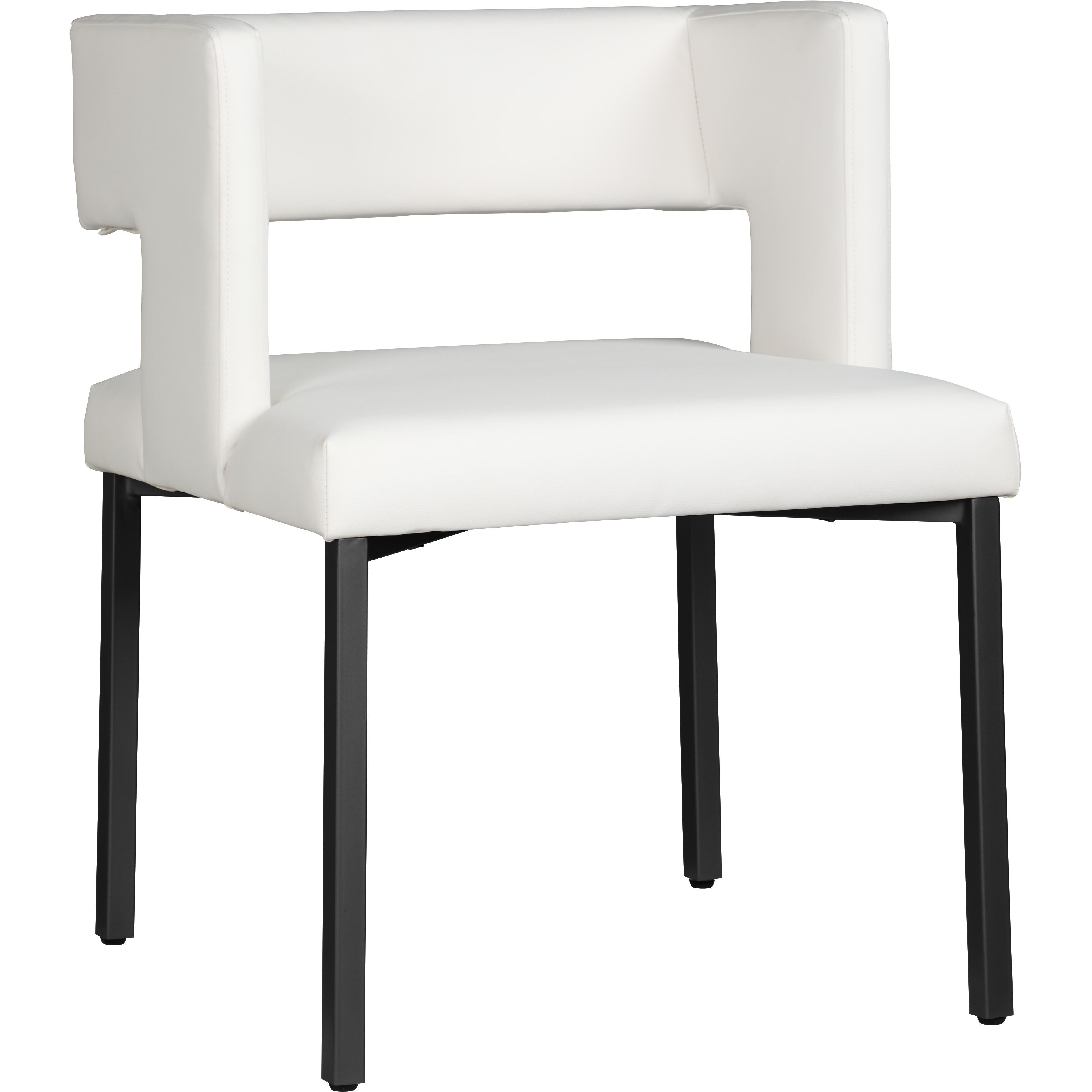 Meridian Caleb White Vegan Leather Dining Chair