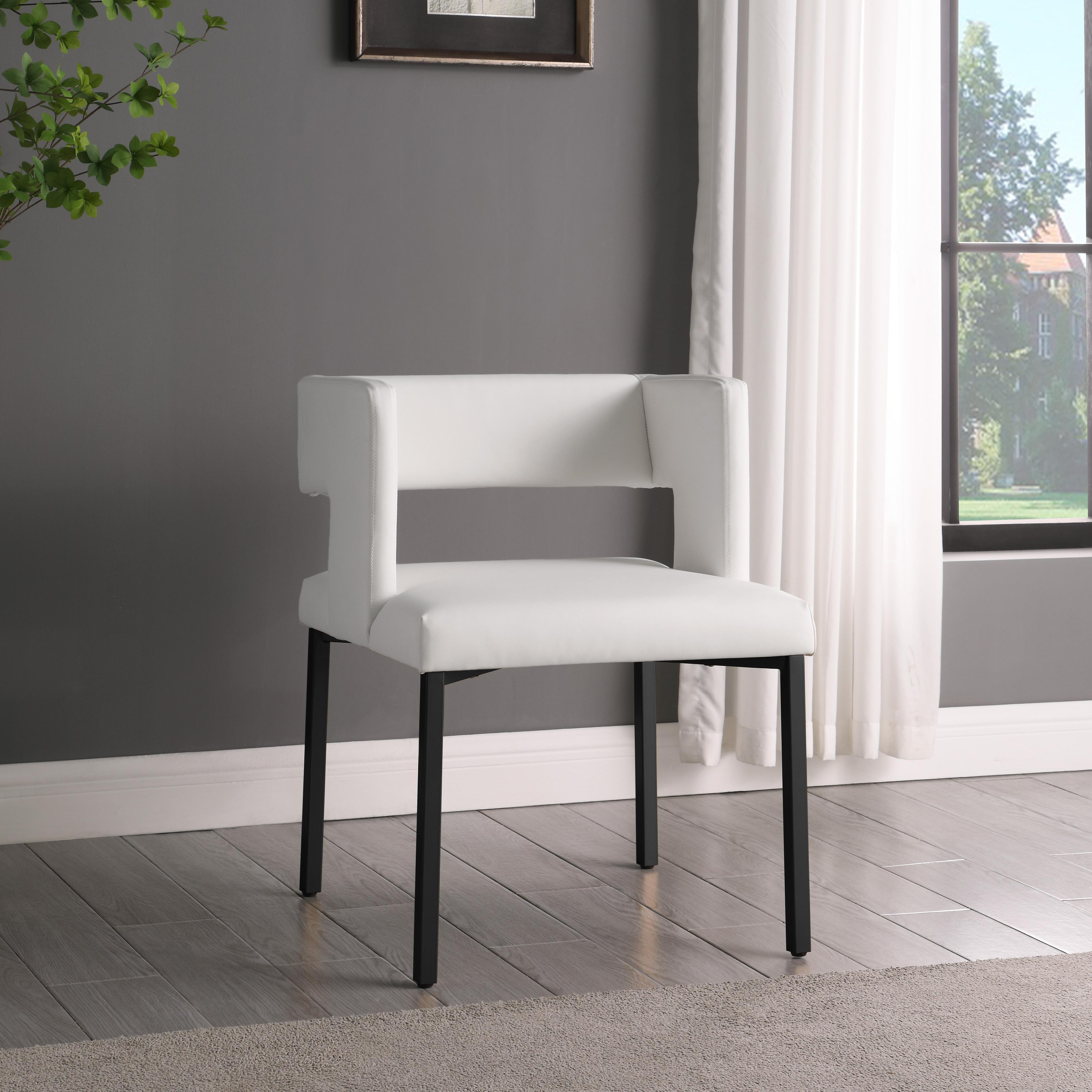 Meridian Caleb White Vegan Leather Dining Chair