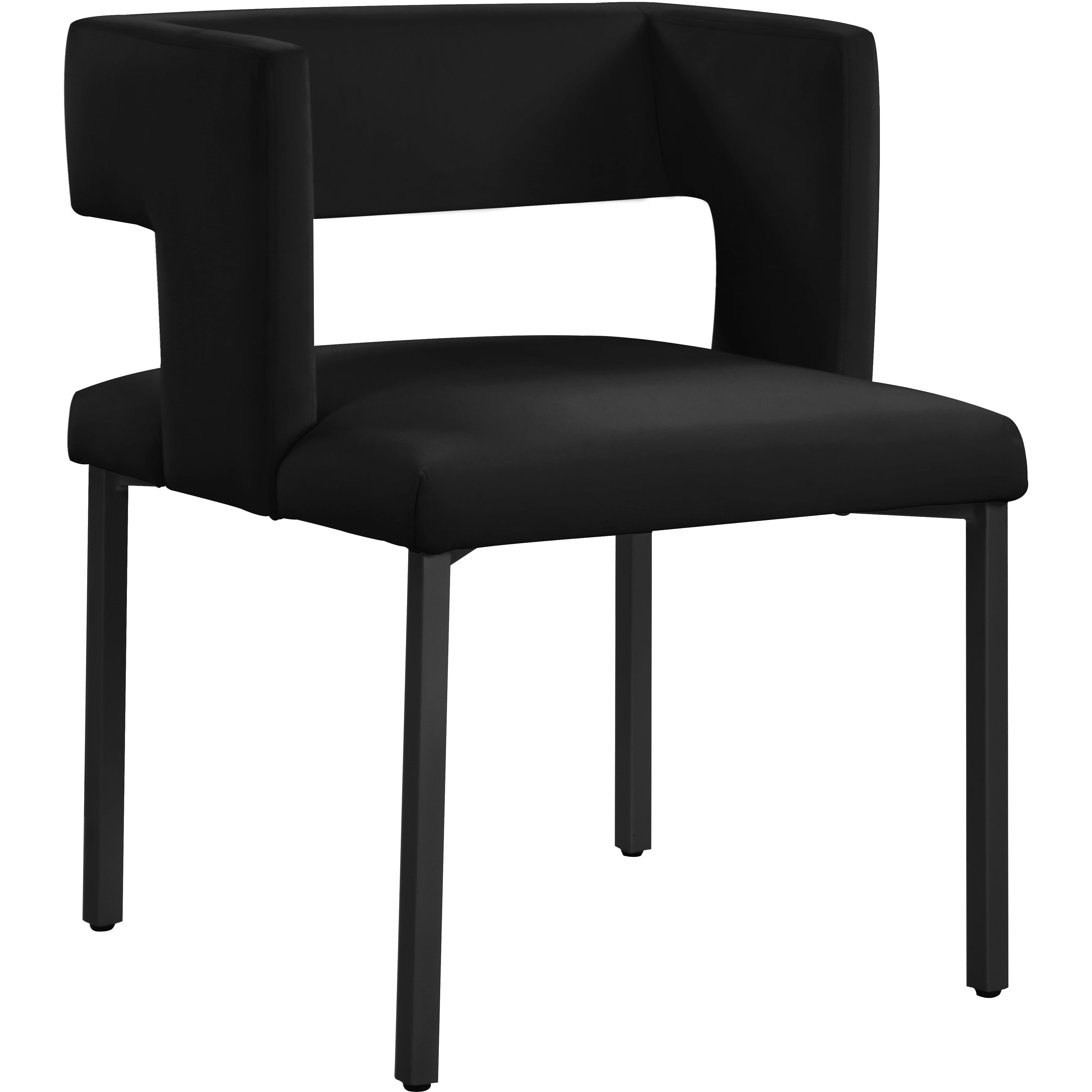 Meridian Caleb Black Velvet Dining Chair