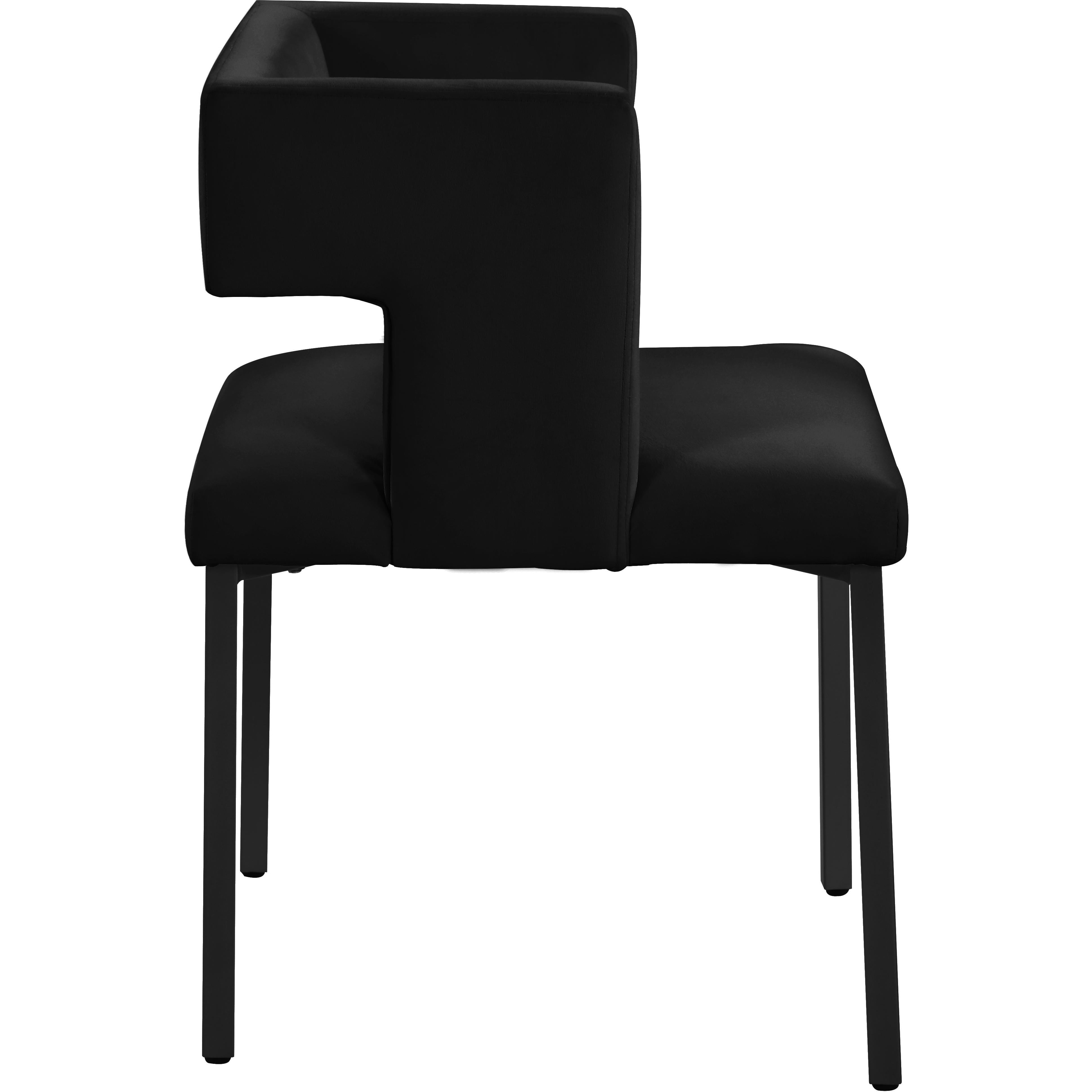 Meridian Caleb Black Velvet Dining Chair