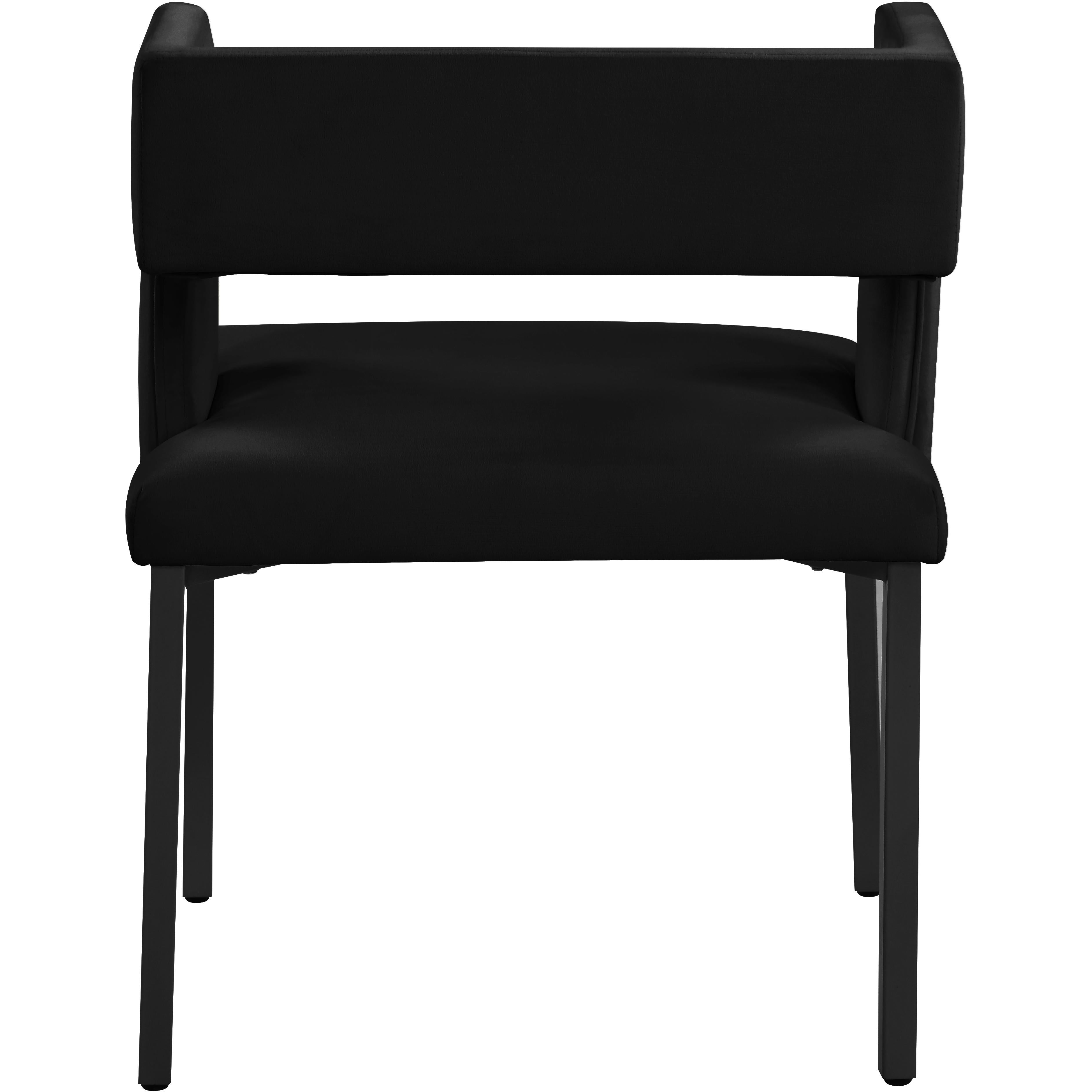 Meridian Caleb Black Velvet Dining Chair