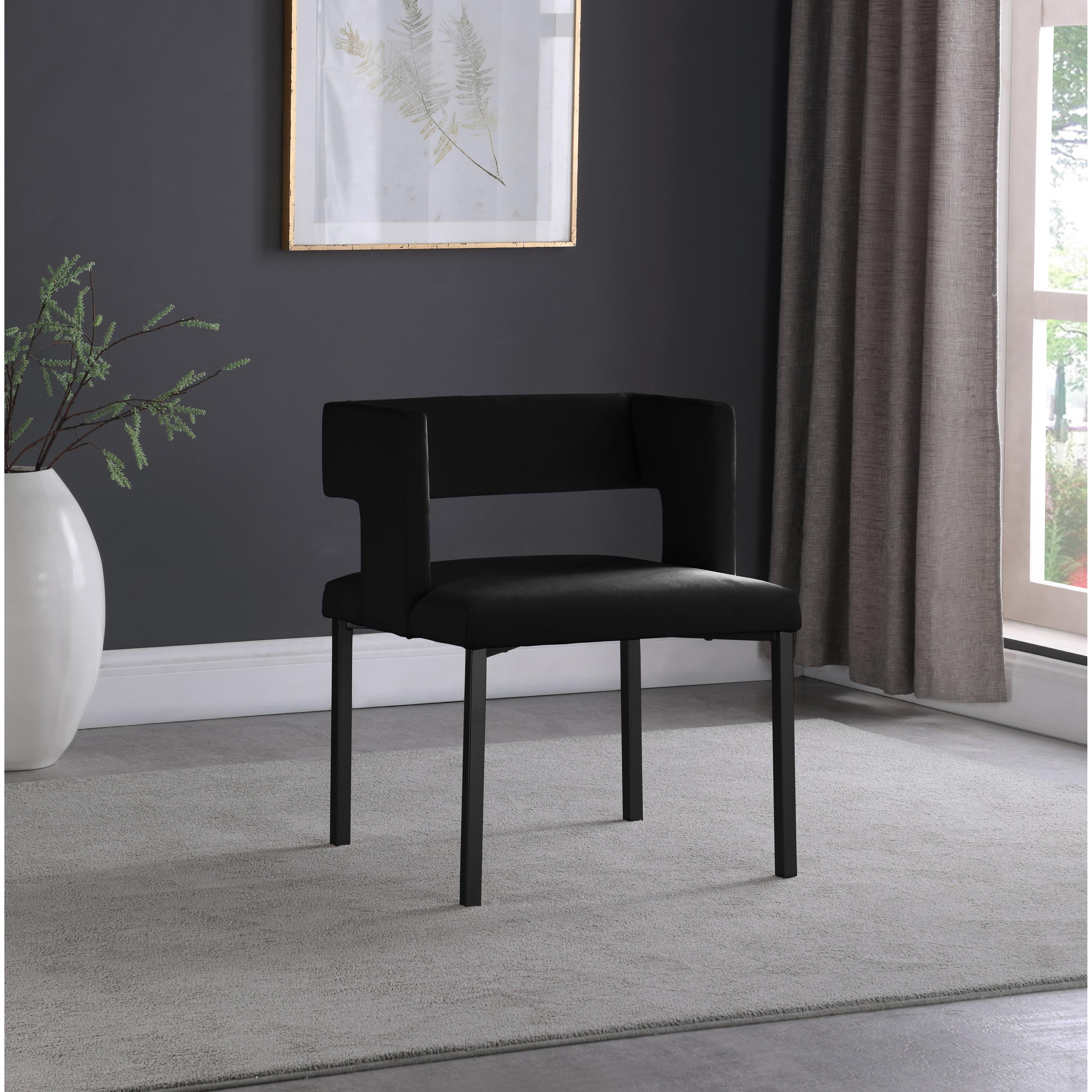 Meridian Caleb Black Velvet Dining Chair