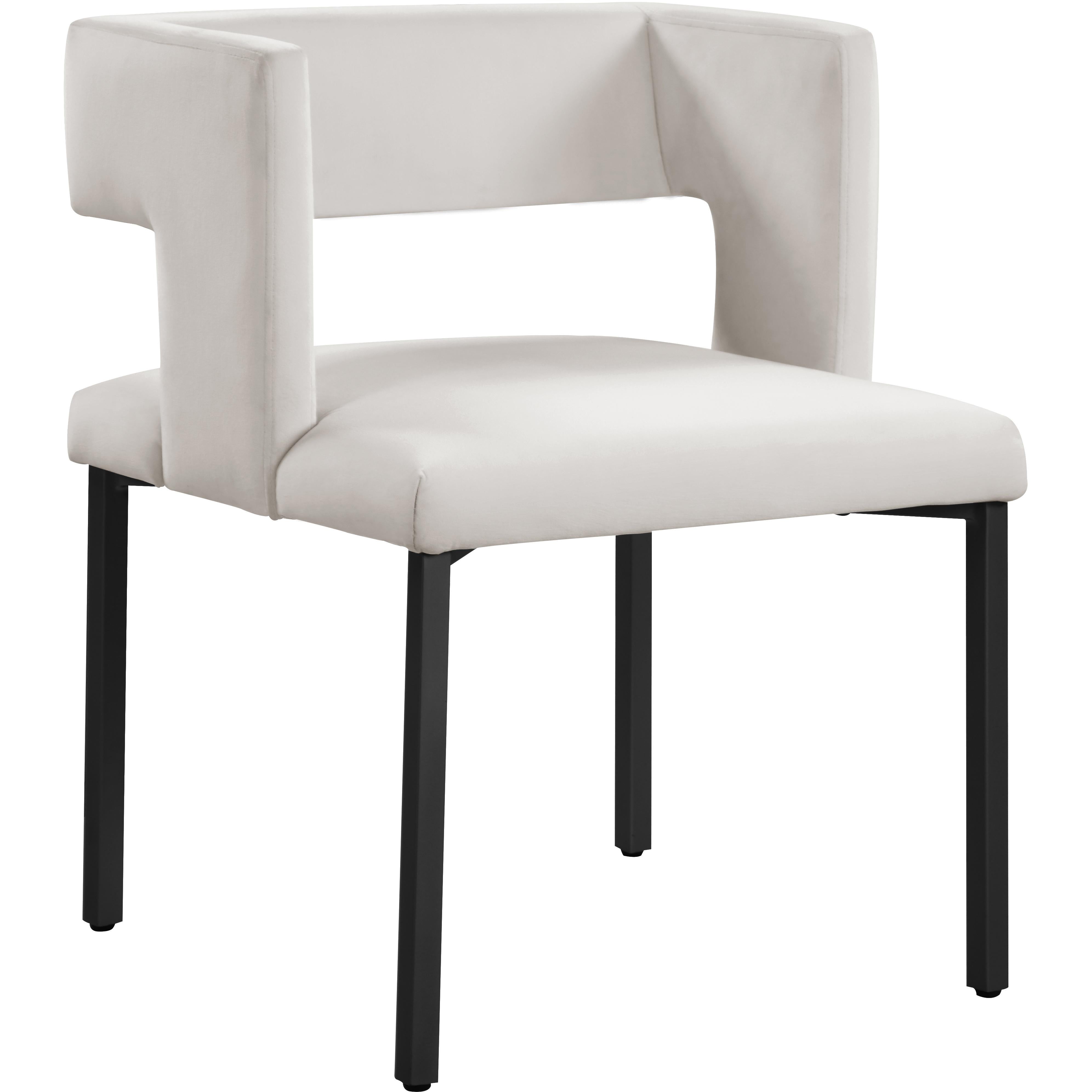 Meridian Caleb Cream Velvet Dining Chair