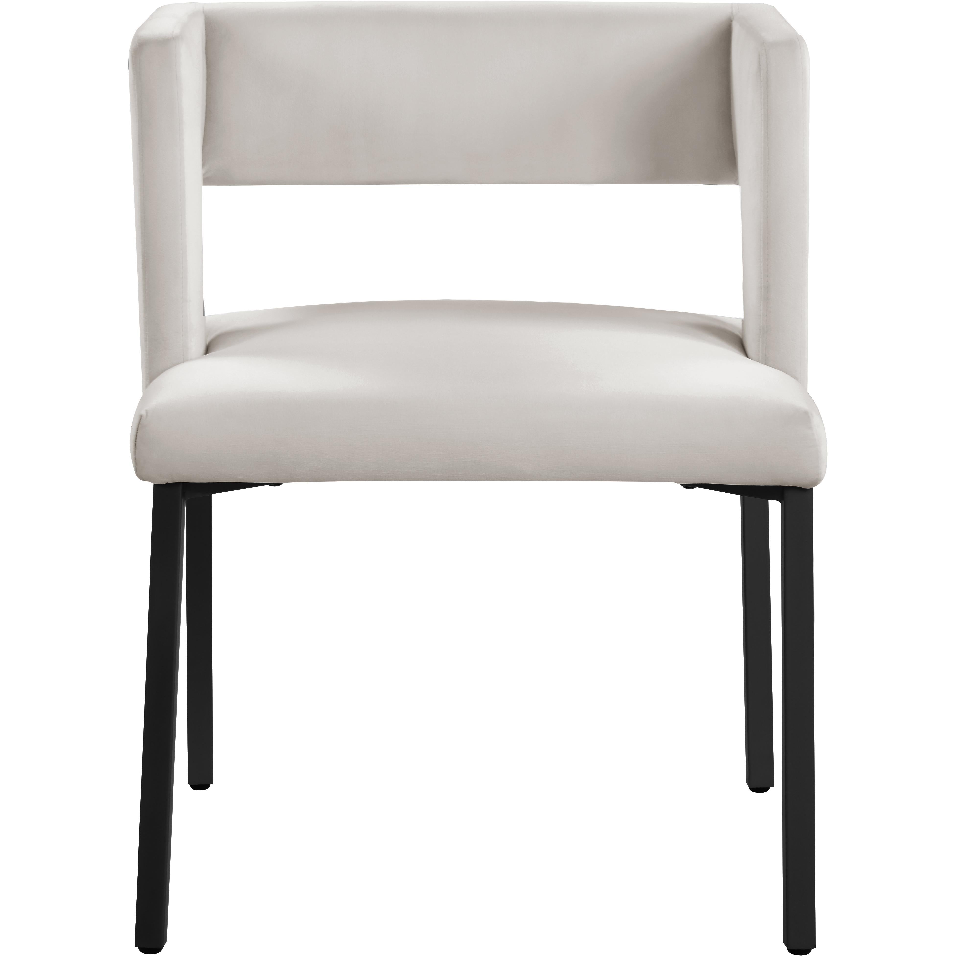 Meridian Caleb Cream Velvet Dining Chair