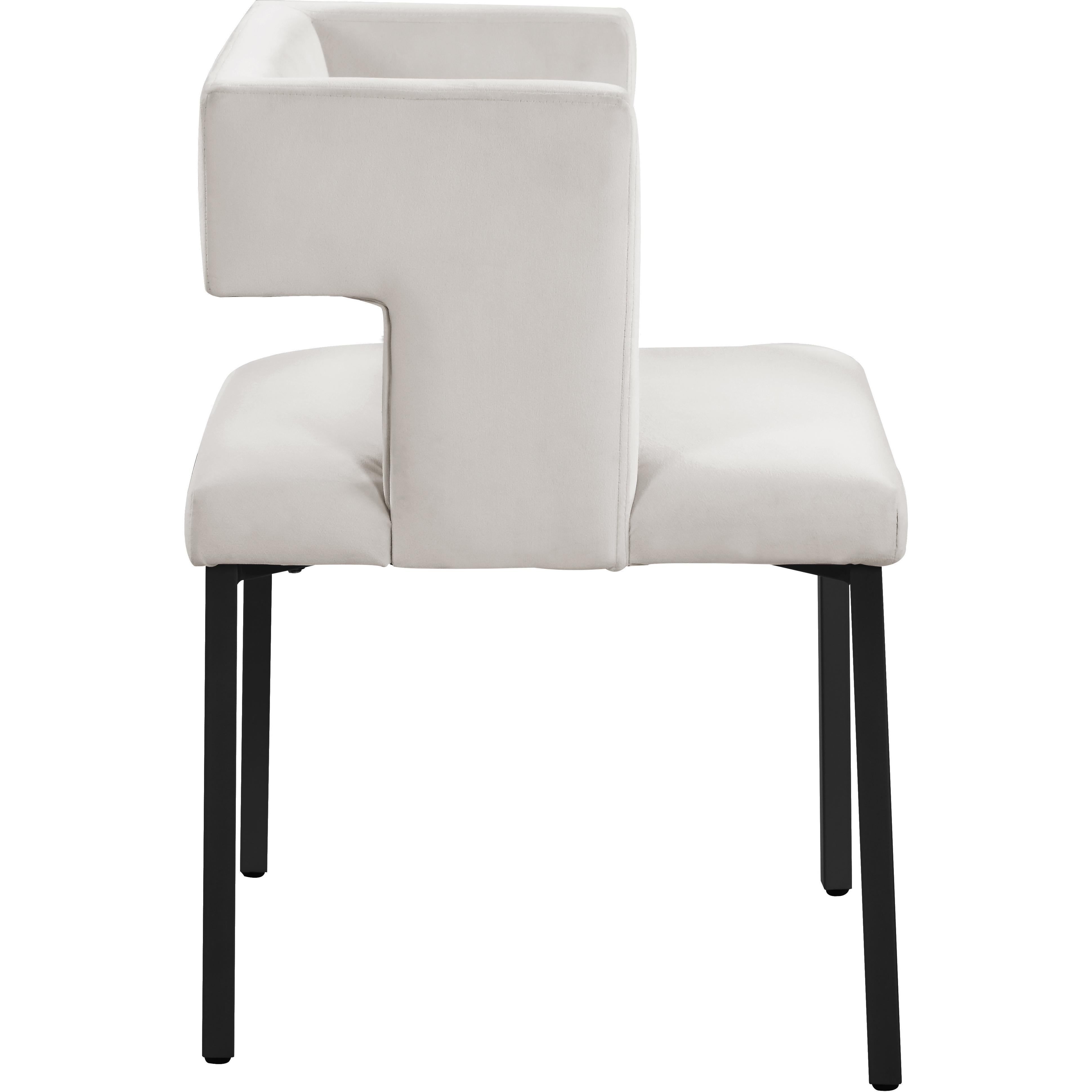 Meridian Caleb Cream Velvet Dining Chair