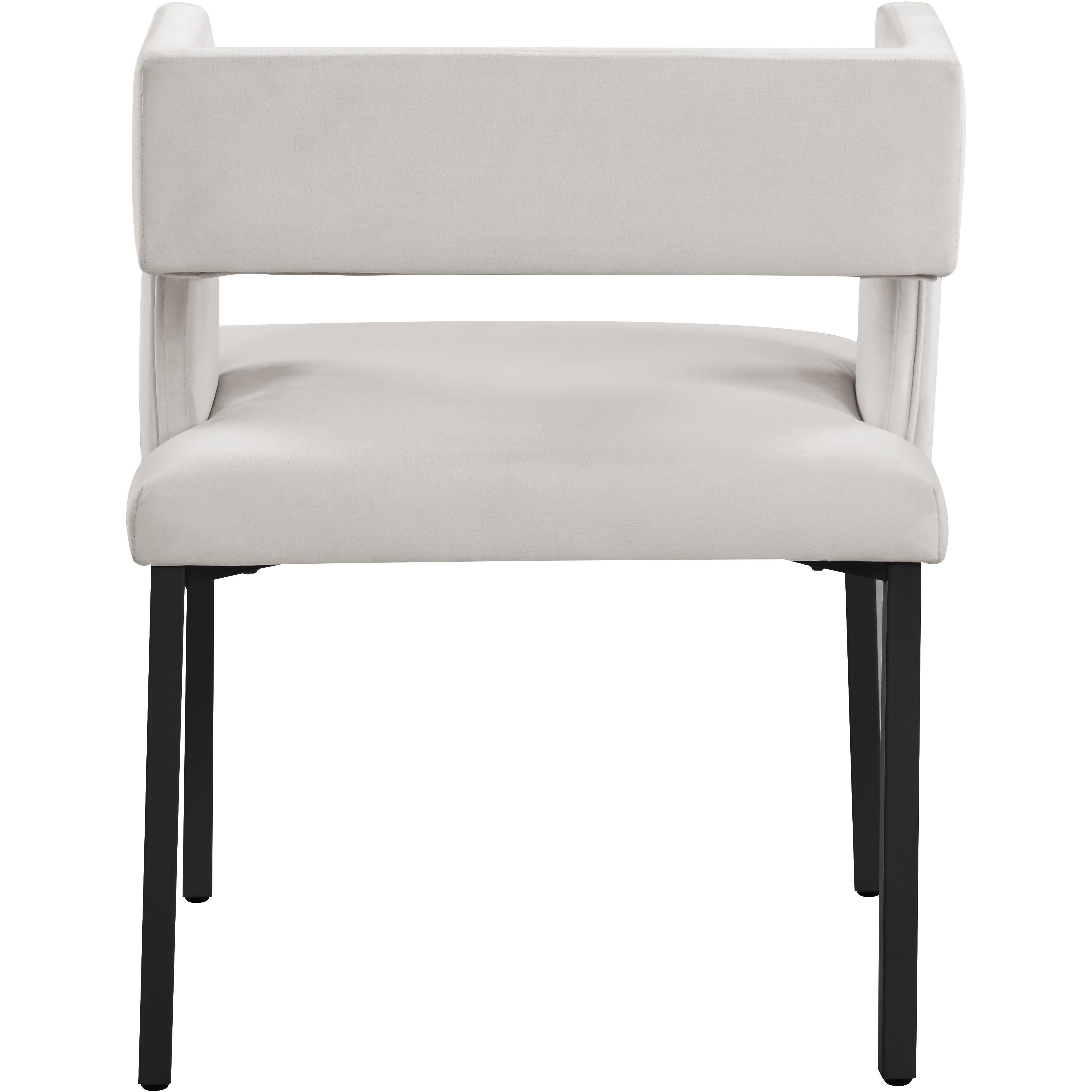 Meridian Caleb Cream Velvet Dining Chair