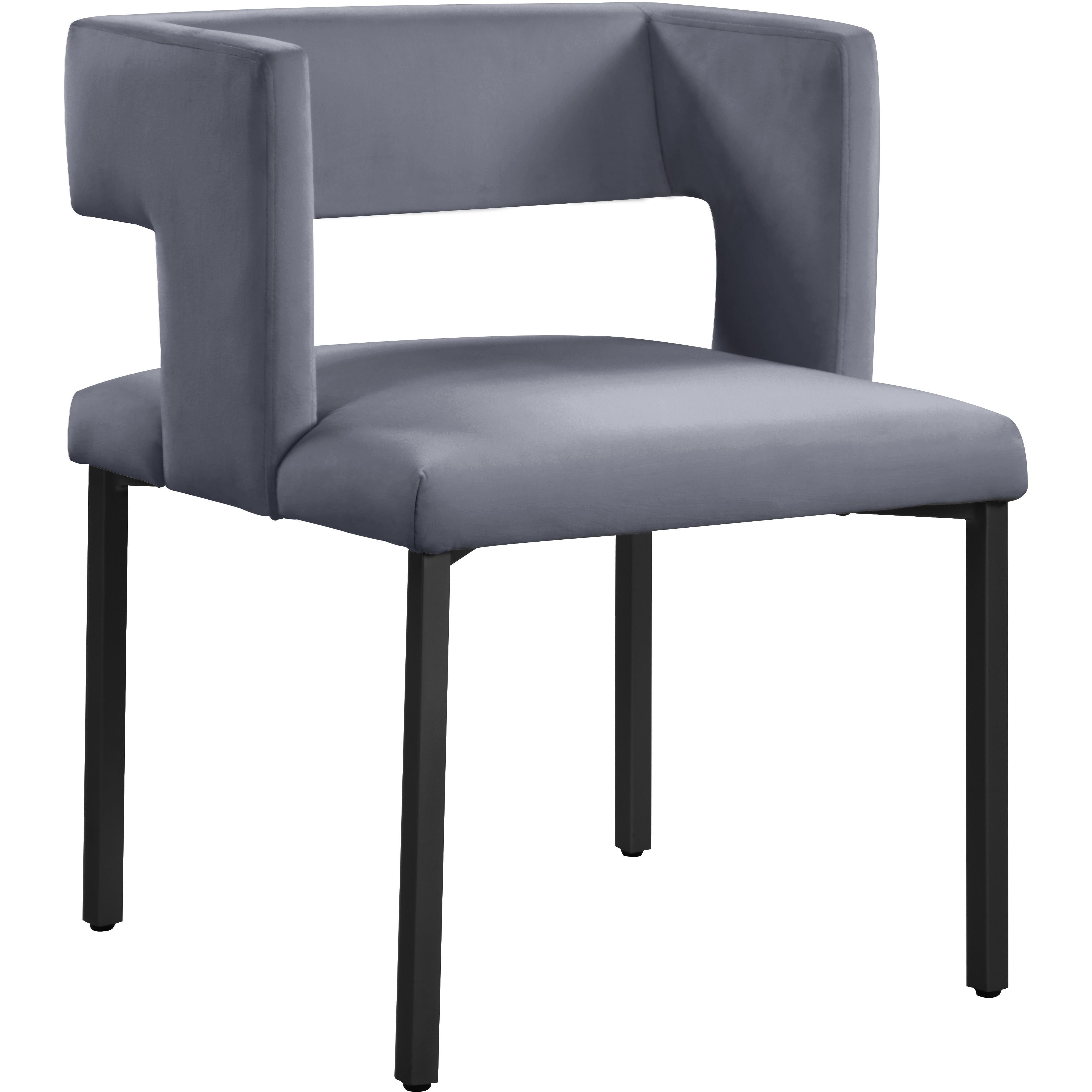 Meridian Caleb Grey Velvet Dining Chair