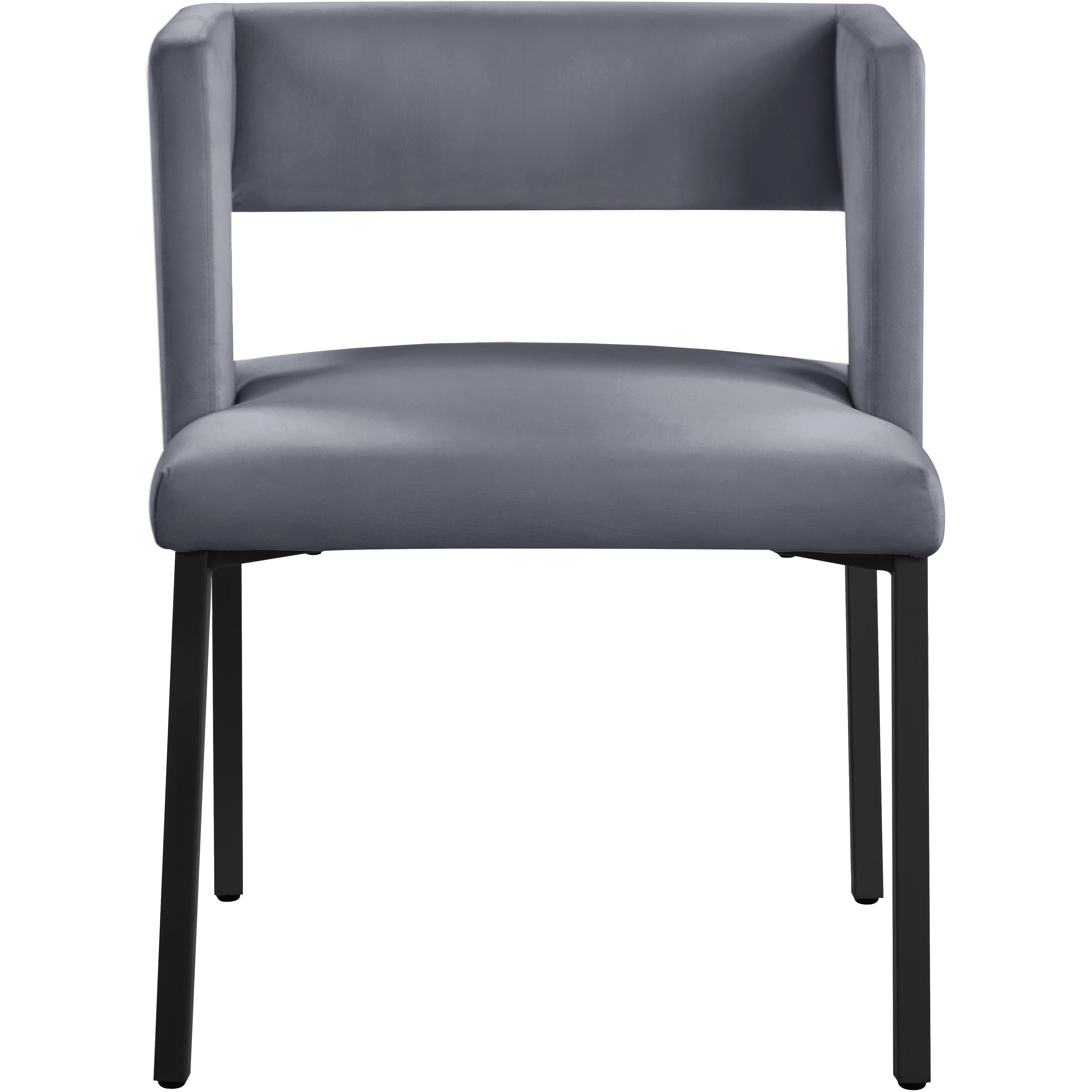 Meridian Caleb Grey Velvet Dining Chair